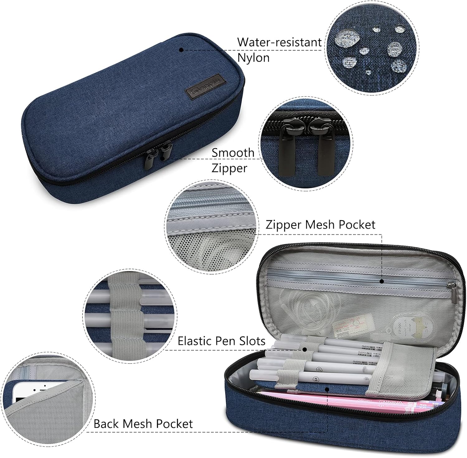 Detalle de Gloppie Big Pencil Case Pouch 50 pens