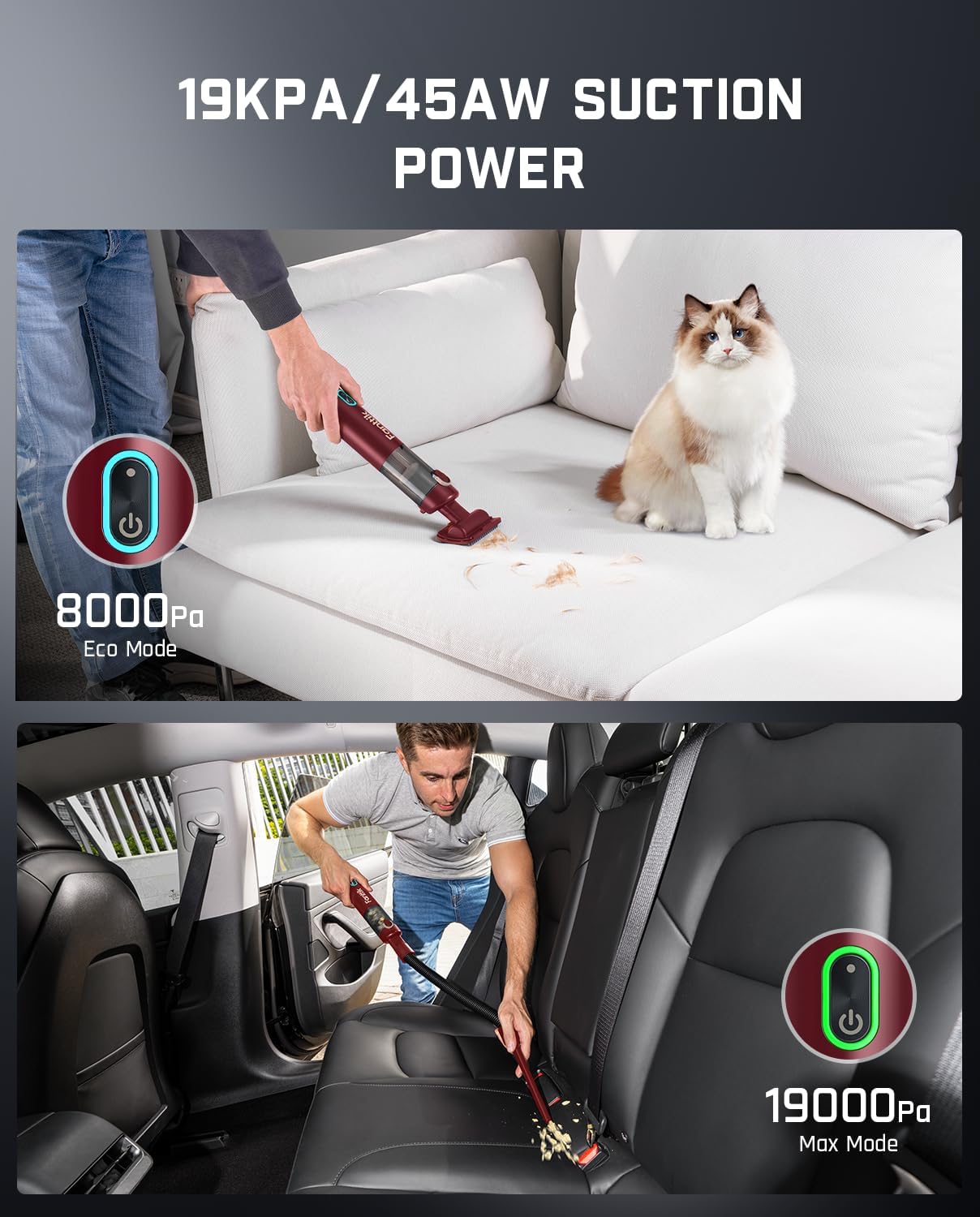 Detalle 2 de Fanttik Slim V8 APEX Car Vacuum