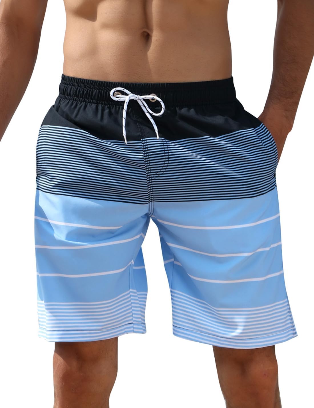 Detalle de iCKER Herren Shorts Badehose – Schnell trocknende Beach Shorts mit 3D-Druck