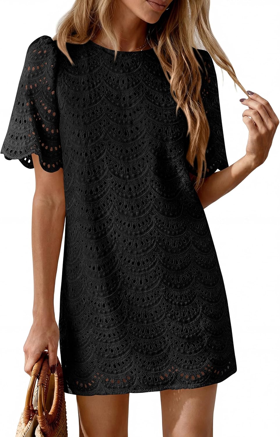 Thumbnail 4 de PRETTYGARDEN Women's 2026 Summer Casual Embroidered Lace Mini Dress