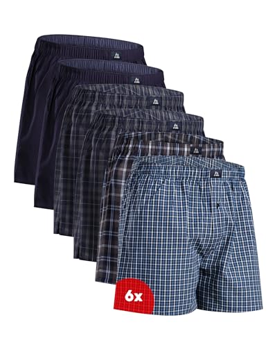 Detalle de DANISH ENDURANCE Calzoncillos Boxer de Algodón Orgánico Premium – Pack 4 o 6, azul/gris, talla L