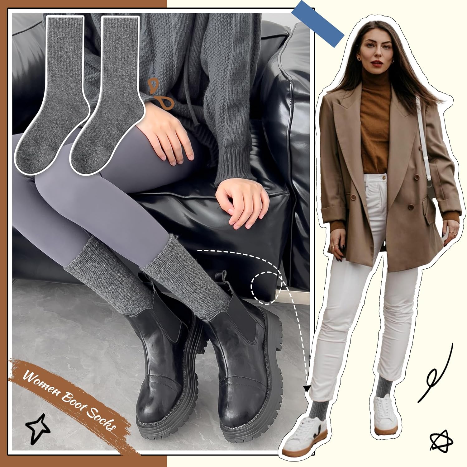 Thumbnail 3 de EBMORE Merino Wool Thermal Socks 5 Pairs