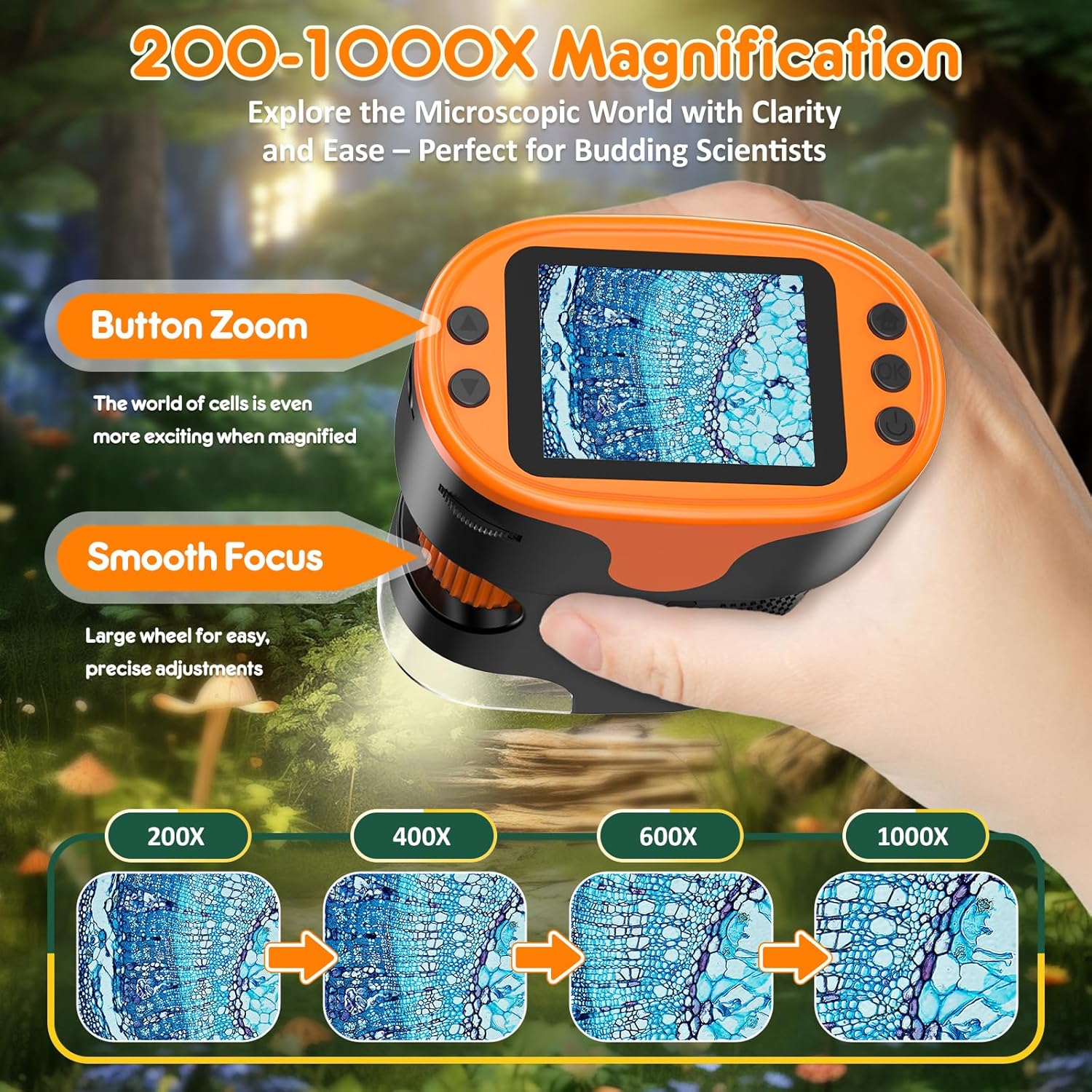 Detalle de 1000X Handheld Microscope for Kids 4K