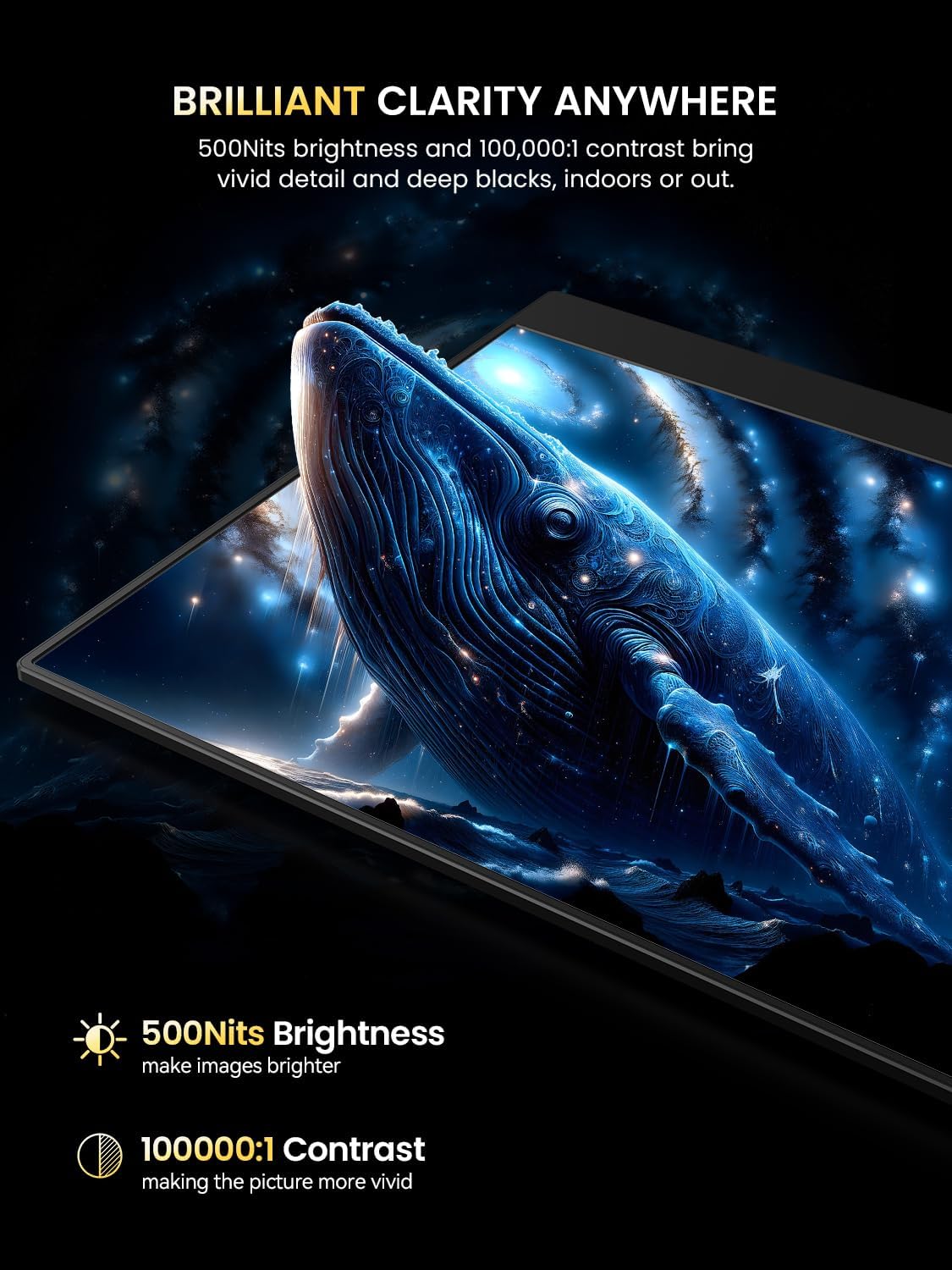Thumbnail 3 de UPERFECT OLED Portable Monitor 4K 13,3 Zoll (3840 x 2160) – 150% sRGB, 500 Nits, 100.000:1 Kontrast