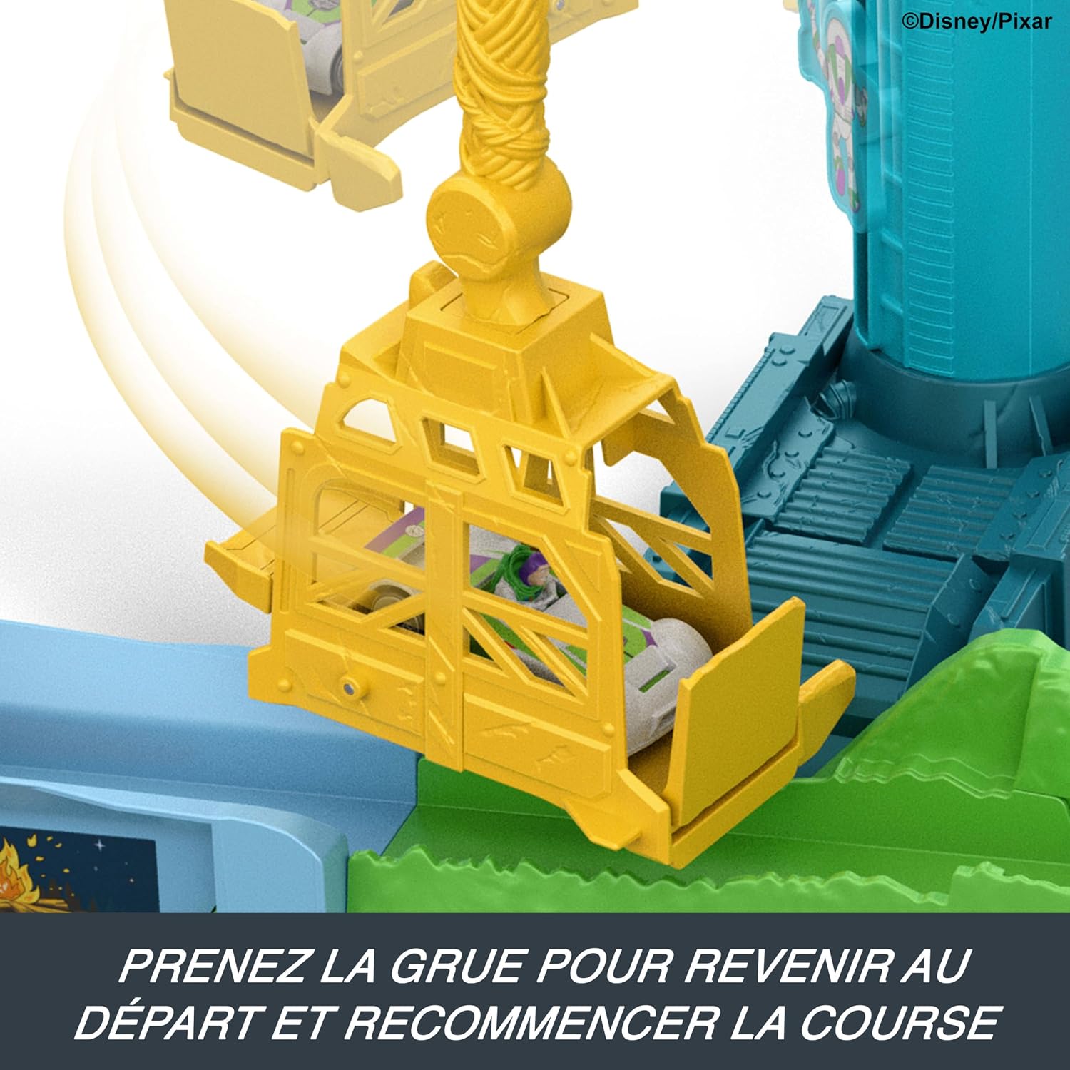Detalle de Mattel Hot Wheels Coffret Star Command de Buzz l’Éclair Hi-Tech – Coffret piste Star Command avec Buzz et véhicule Superstar Speeders