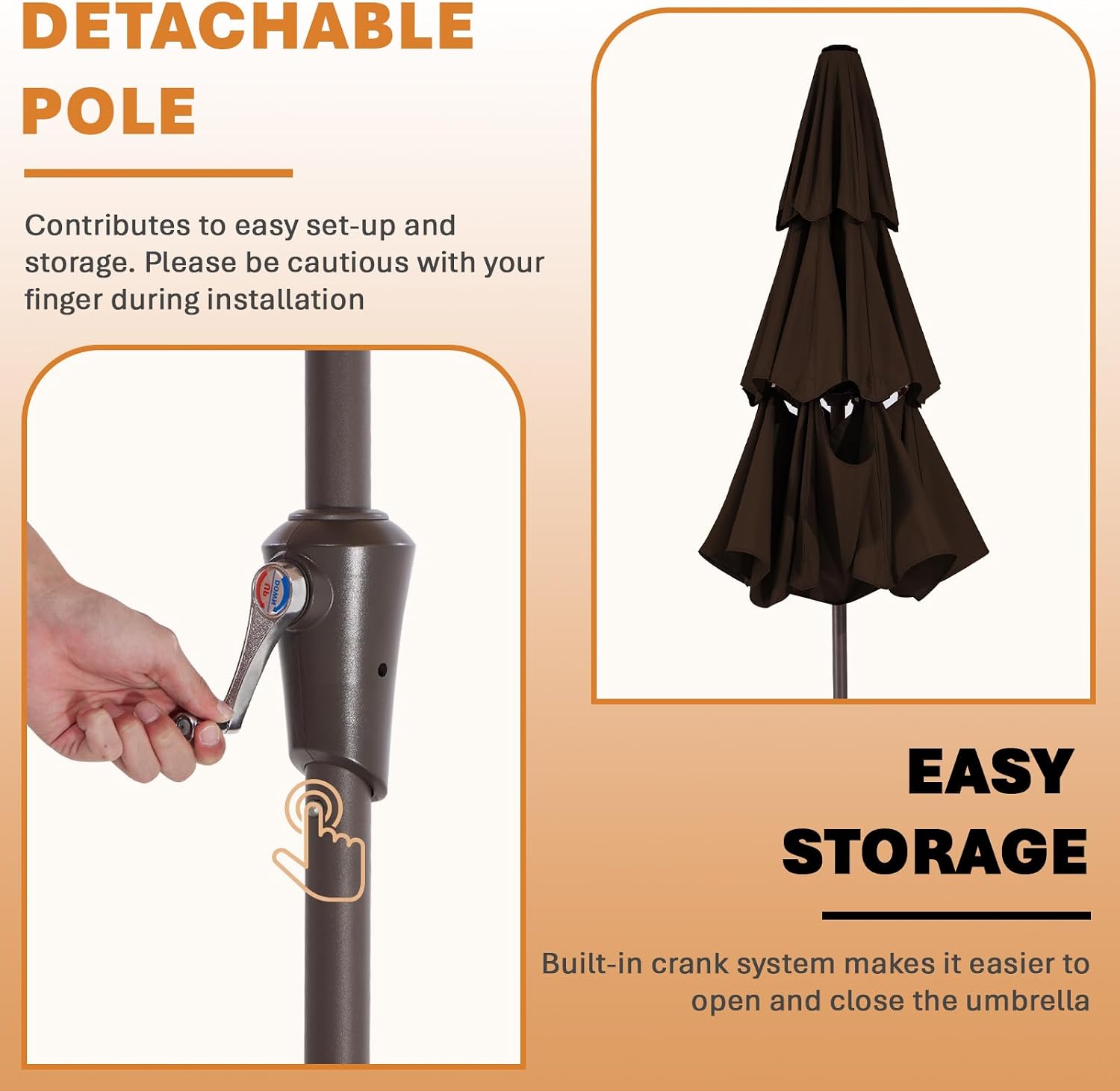 Detalle 2 de JEAREY Patio Umbrella, 9 ft