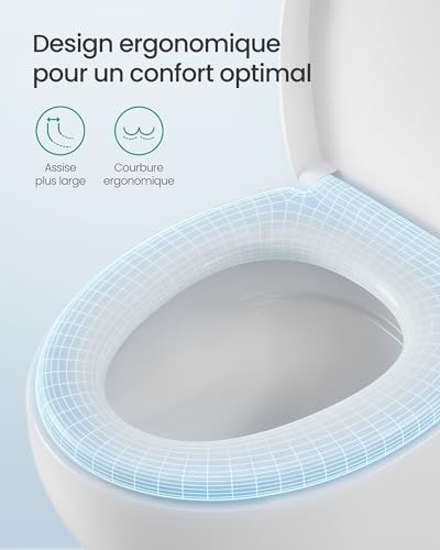 Thumbnail 7 de SONGMICS Abattant WC Forme O avec frein de chute et poignée – Siège en PP, capacité 300 kg