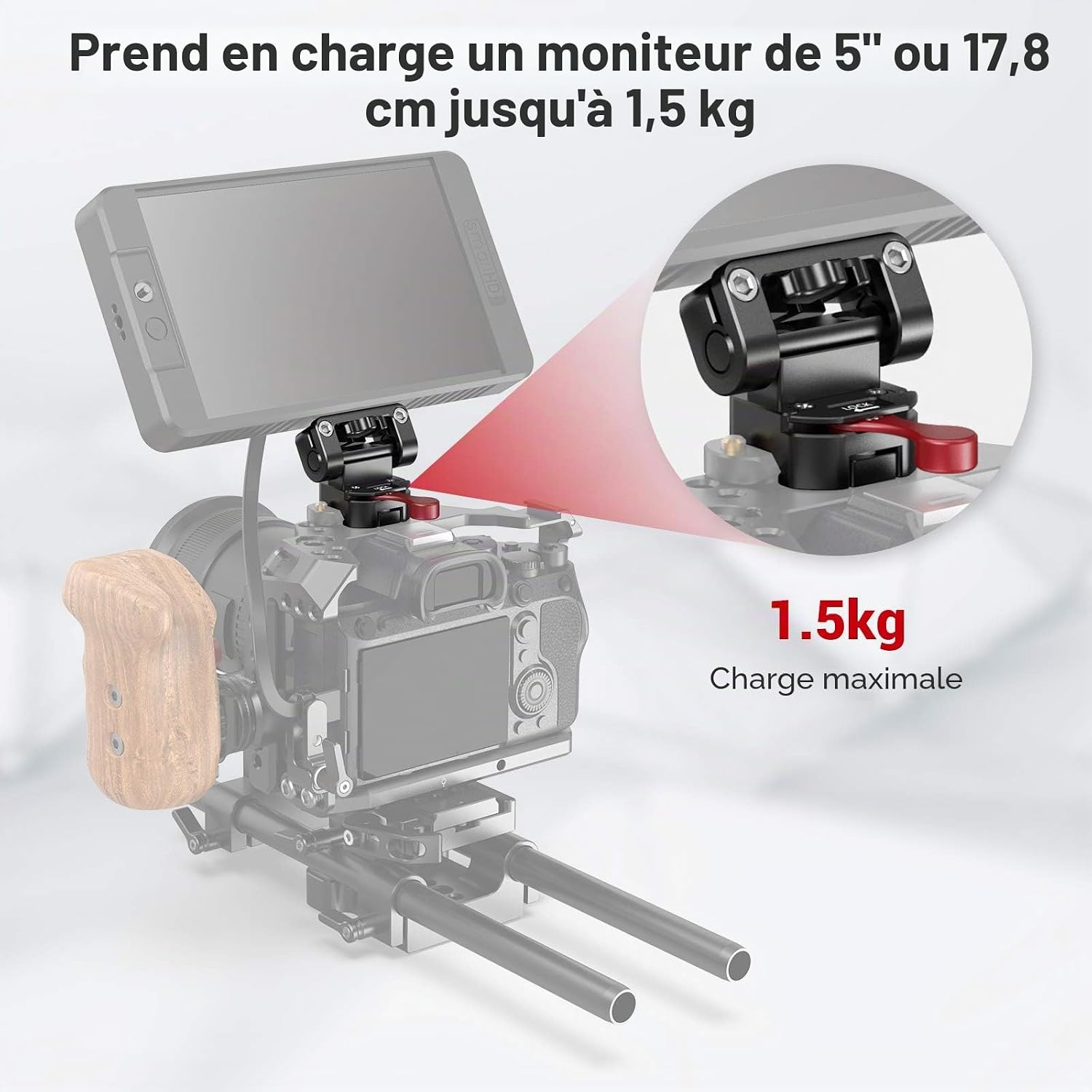 Detalle de SMALLRIG 2100B support moniteur 160°