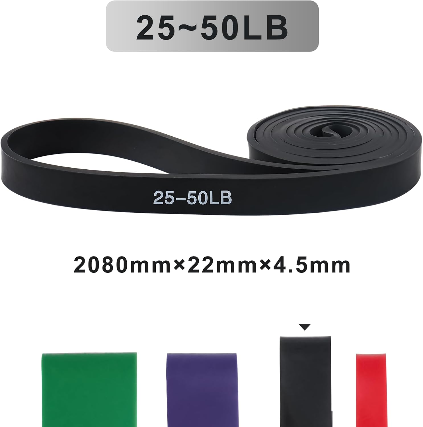 Detalle 2 de JATEKA Elastici Fitness 15–100 LB in lattice (5 varianti) per palestra, pilates, yoga e crossfit
