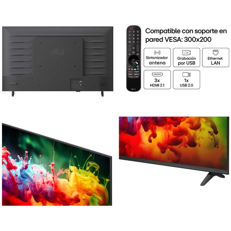 Detalle 2 de LG QNED MiniLED 43QNED7EB3C 43": televisión 4K compacta para dormitorios y estancias iluminadas