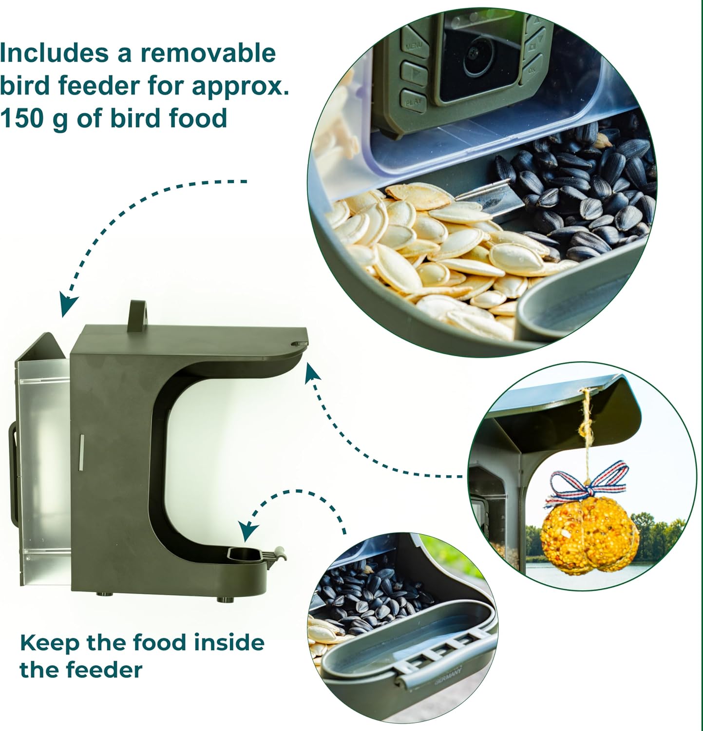 Thumbnail 3 de Technaxx Bird Feeder Camera Station TX-165 (Full HD) with Treat Hanging and 150 g food box