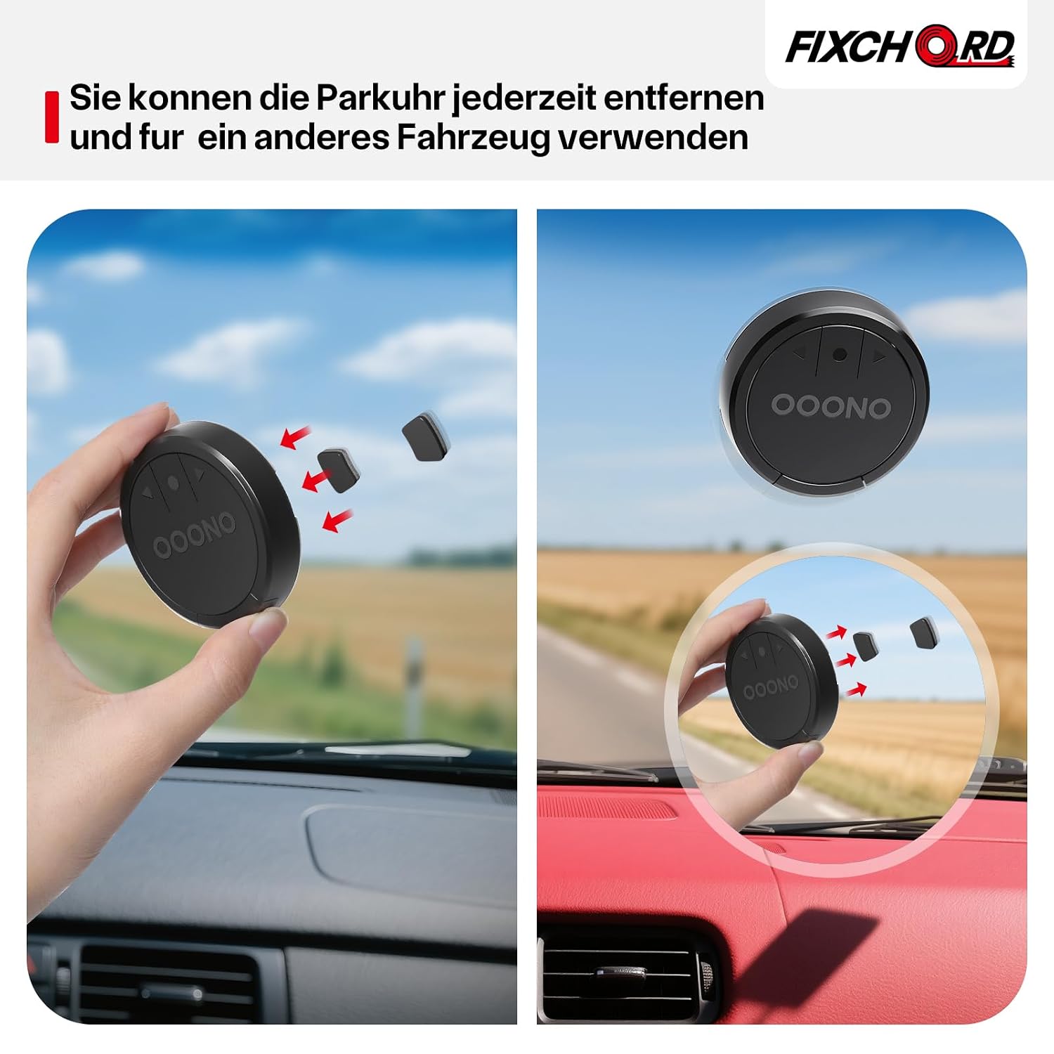 Detalle 2 de FIXCHORD Ersatz Klebepads 8 Stück für Parkscheibe