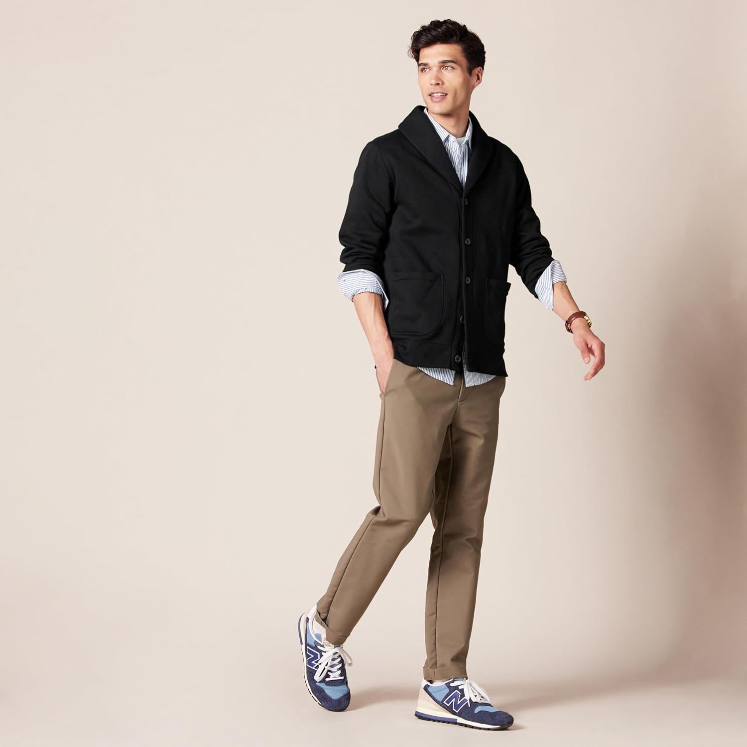 Thumbnail 4 de Herren Strickjacke aus Fleece mit Schalkragen von Amazon Essentials – bequeme Normalpassform für kalte Tage