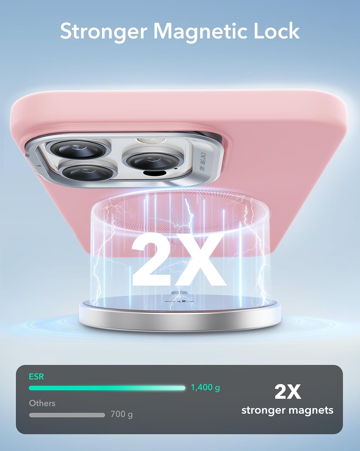 Thumbnail 6 de ESR Cloud Series Silicone Case with Stand for iPhone 16 Pro (MagSafe) in Pink
