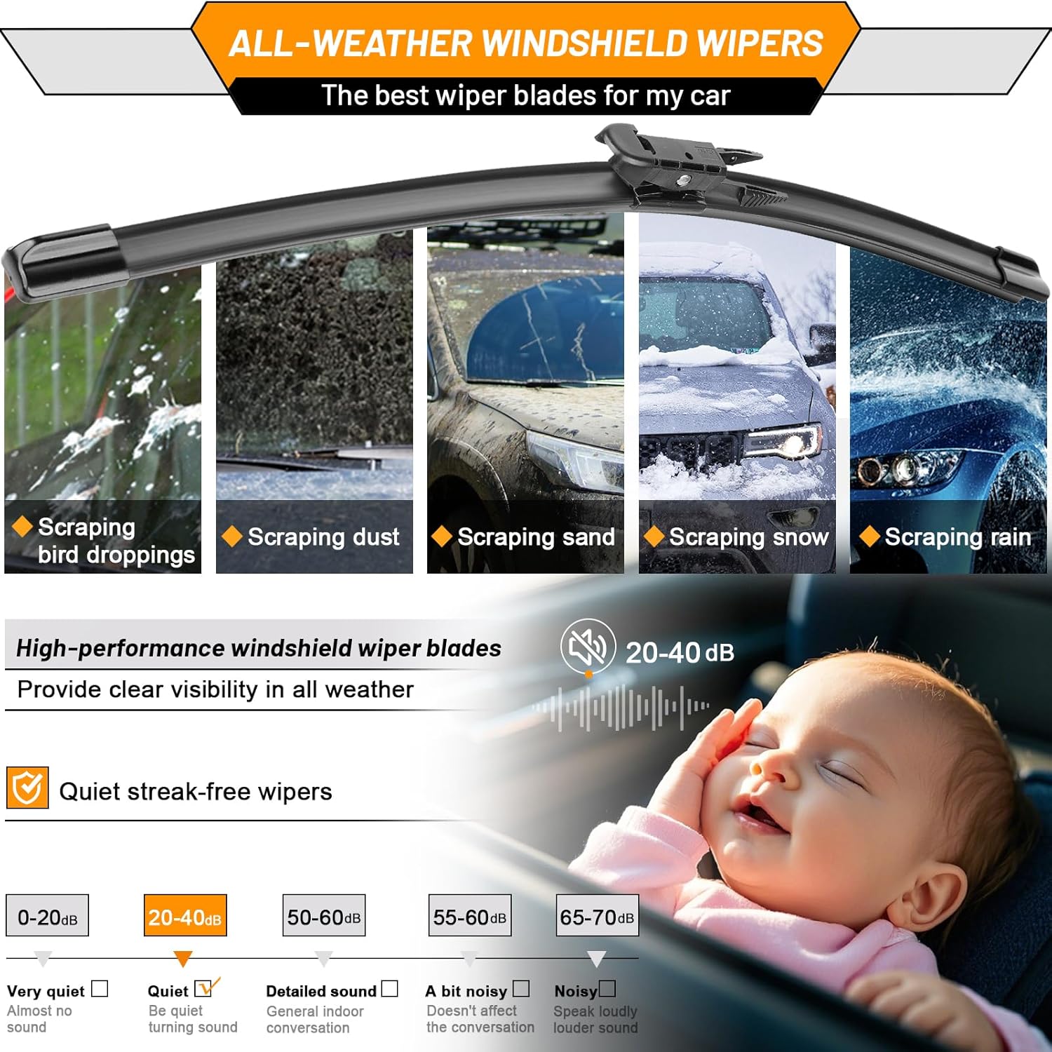 Thumbnail 4 de AUTOBOO 28" Windshield Wipers Pack of 2