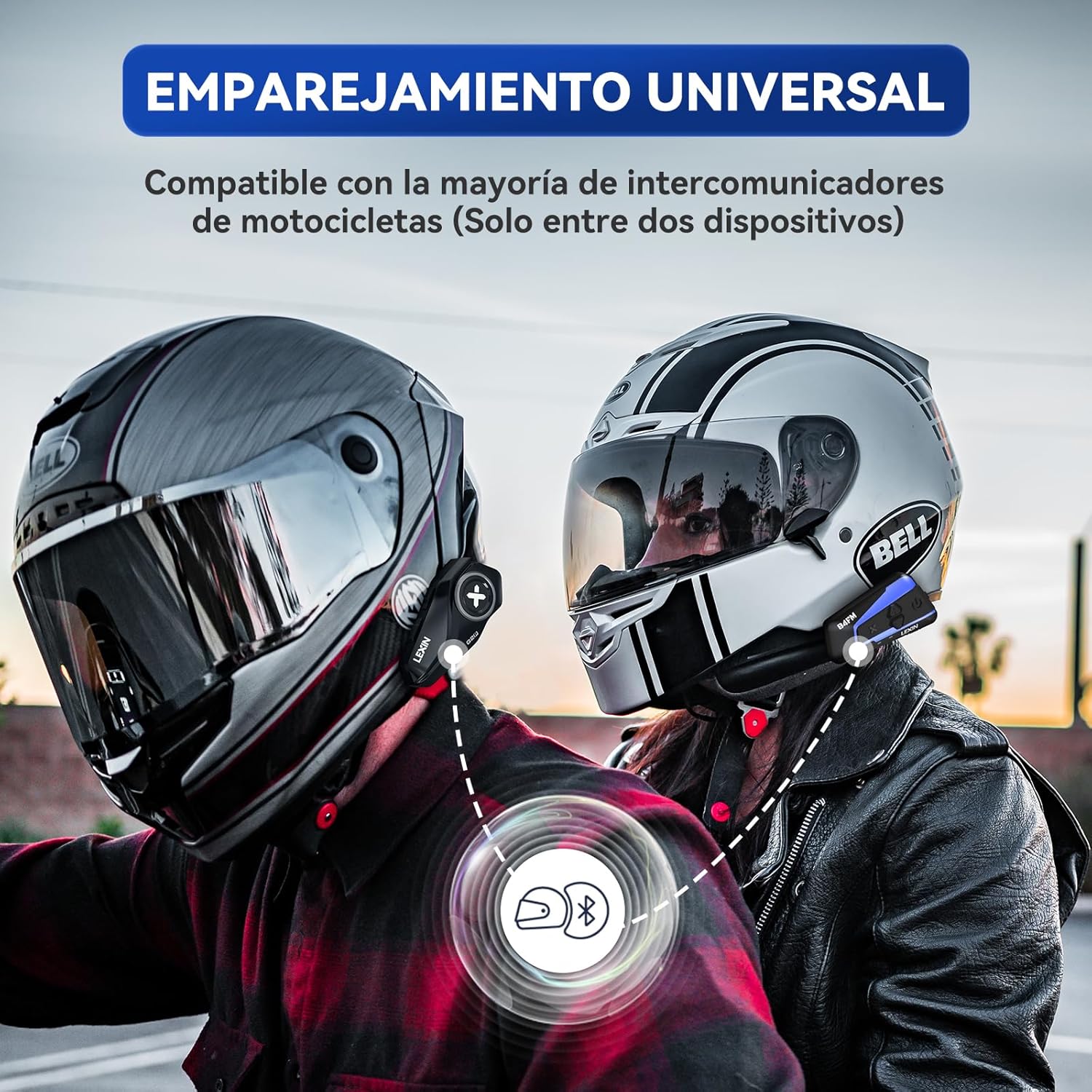 Thumbnail 5 de LEXIN G2P Intercom 6 vías para casco Moto