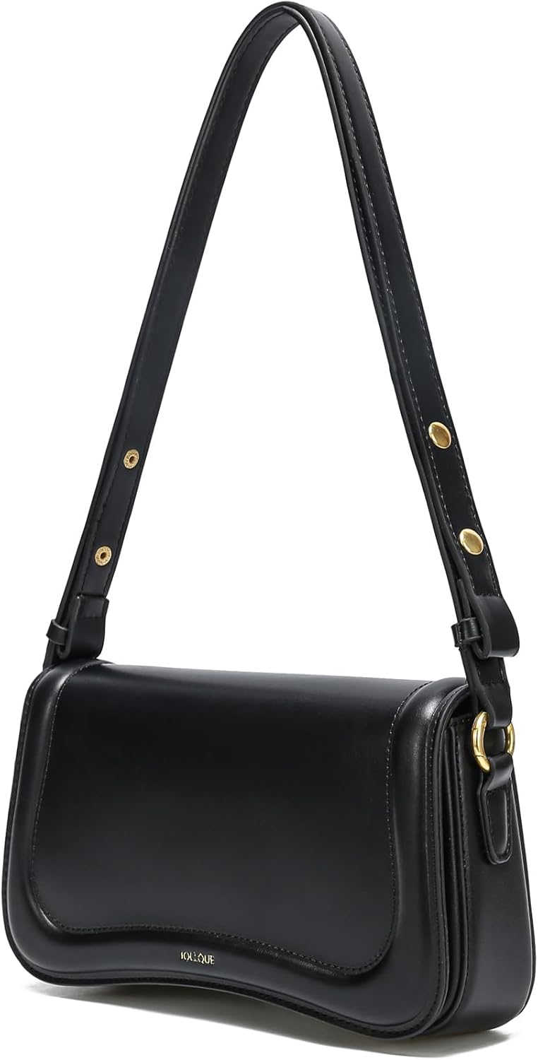 Detalle de JOLLQUE Crescent Shoulder Bag for Women – Small Leather Dumpling Crossbody