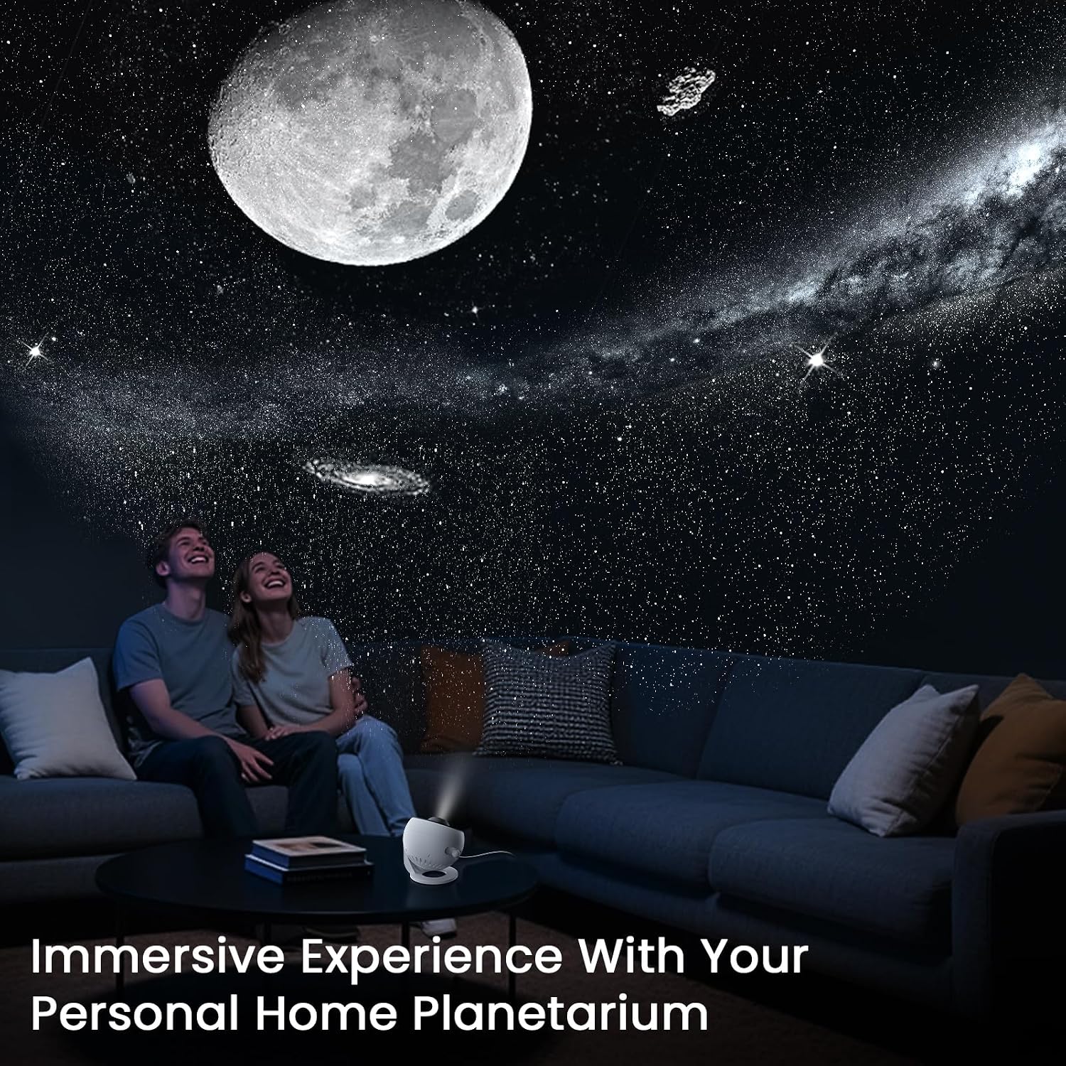 Detalle de YUNRAY Sternenhimmel Projektor „Galaxy Star Planetarium Projector“ mit Glas-Scheibe und Nachtlicht-Funktionen