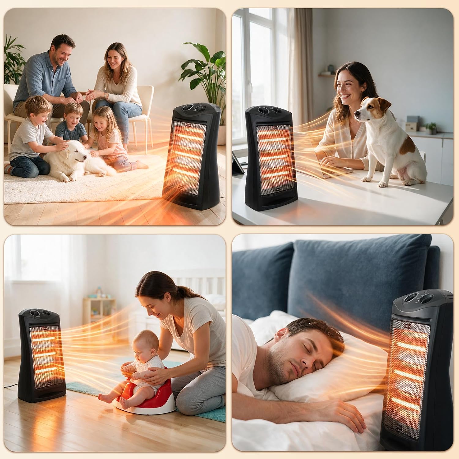Thumbnail 6 de Hykolity WHG-0607 1500W Quartz Tower Heater with 3 Heat Settings