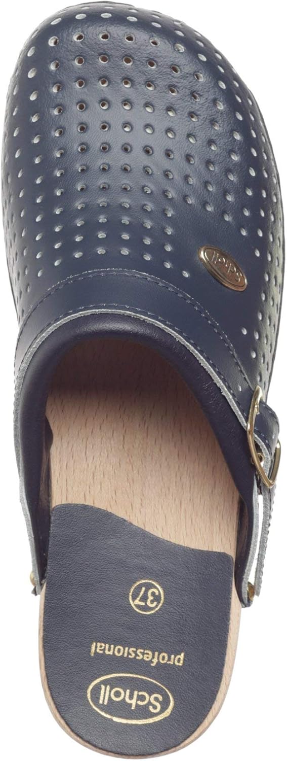 Detalle de Scholl Clog Supercomfort Homme – Semelle en bois anatomique et dessus perforé