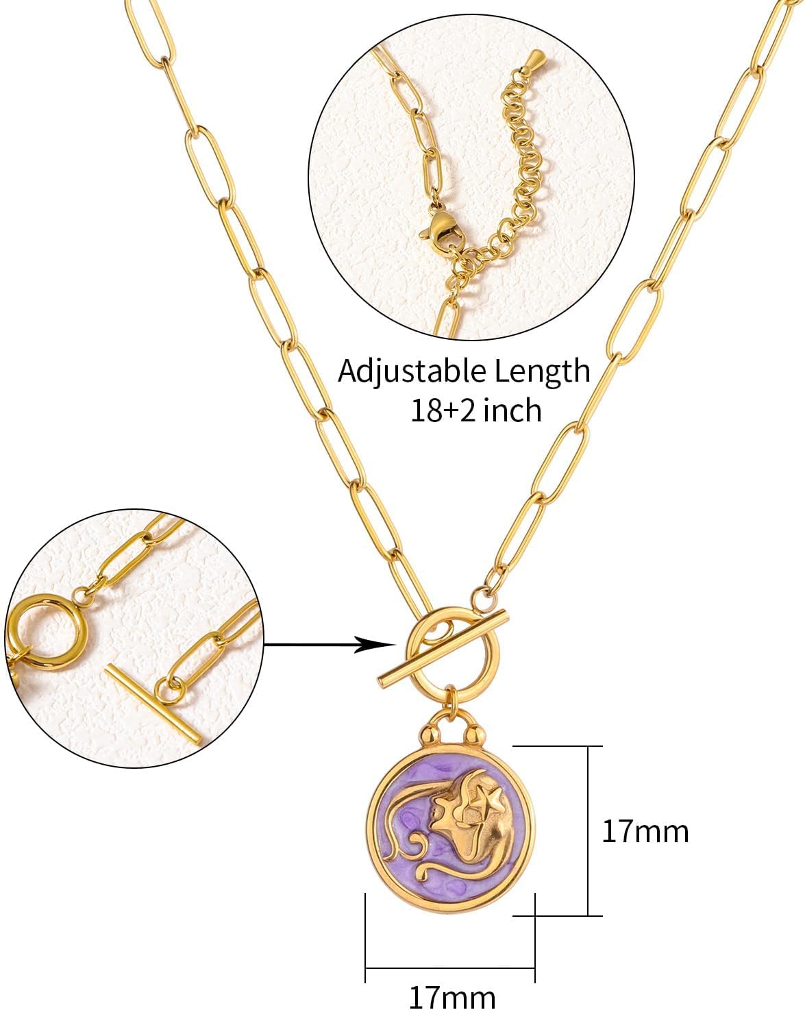Detalle 1 de Zodiac Pendant Necklace 18k Gold-Plated