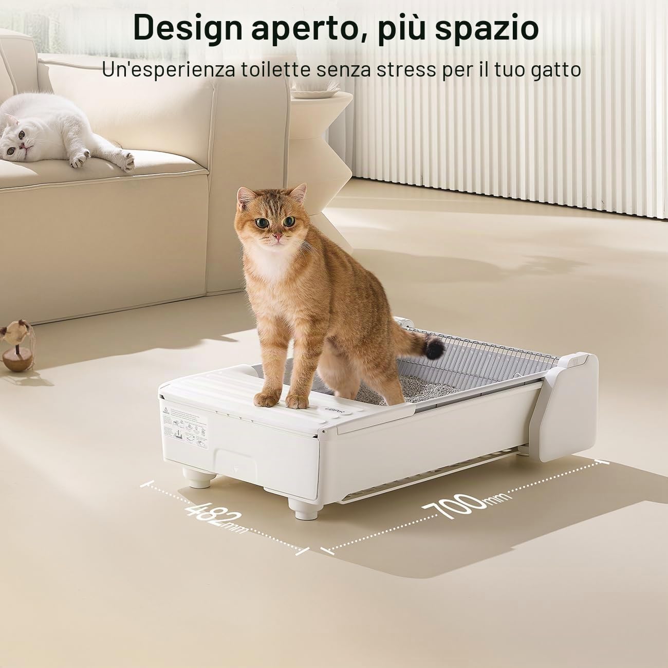 Detalle 2 de UBPET C31 lettiera autopulente open-top con controllo app e sistema a doppio rastrello