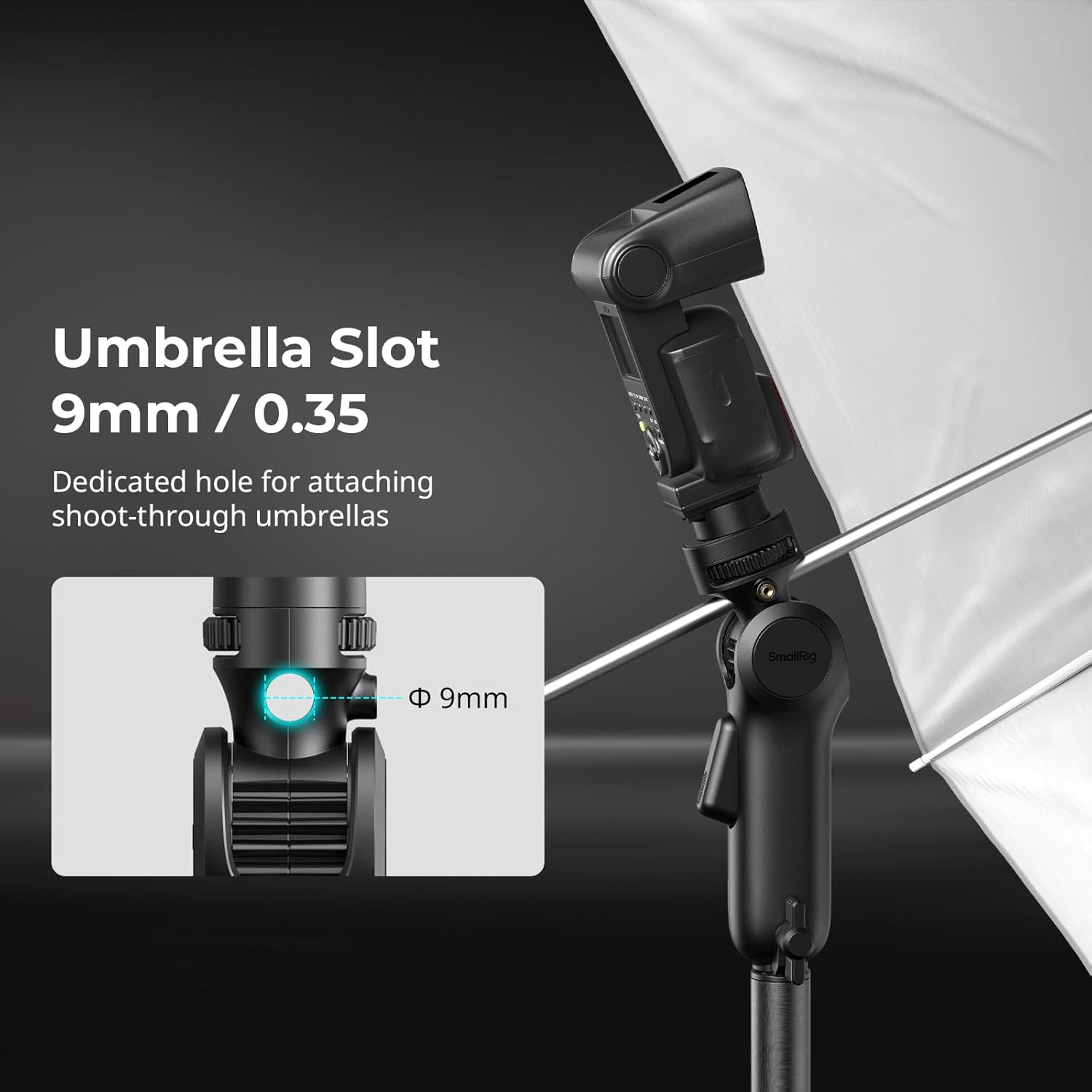 Thumbnail 3 de SMALLRIG Quick Release Light Stand Adapter 5181 – 3 kg Tragfähigkeit, 360° Pan‑Rotation, 1/4‑20 Schraube & Cold Shoe