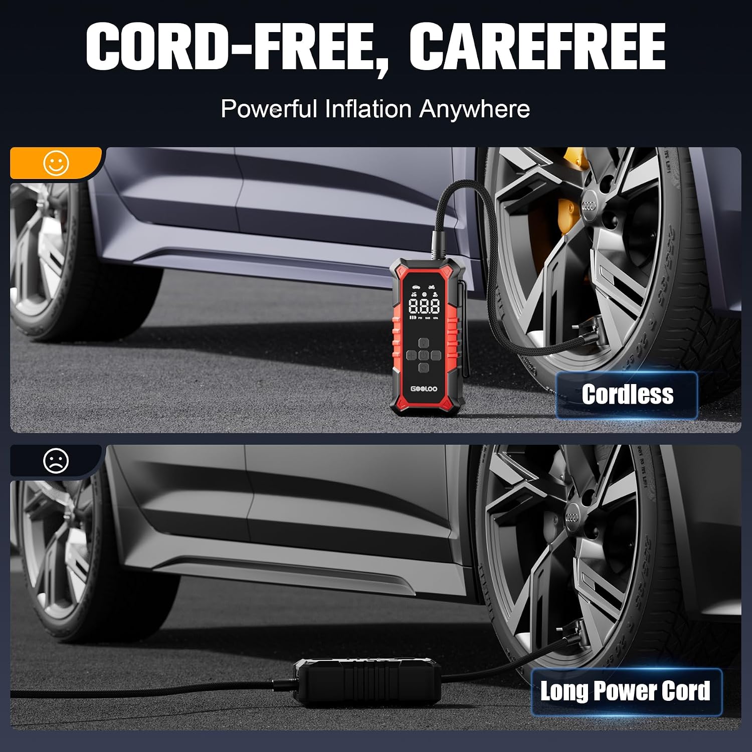 Thumbnail 6 de GOOLOO AP150 portable car tyre inflator (cordless) with LED screen and auto shut-off