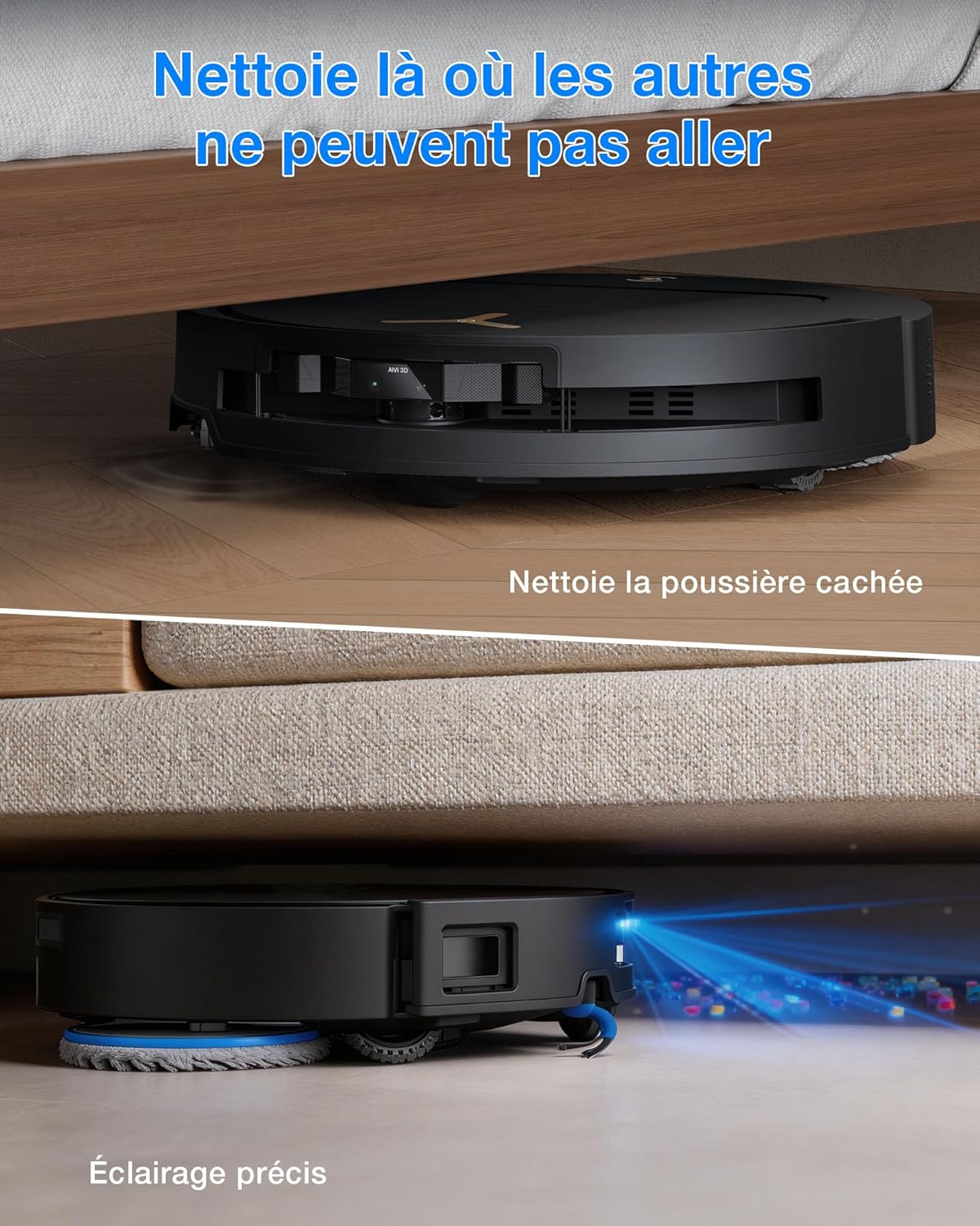Thumbnail 3 de ECOVACS DEEBOT T50 Pro Omni Gen3 : aspirateur robot laveur avec station OMNI, AIVI 3D et aspiration 25 000 Pa