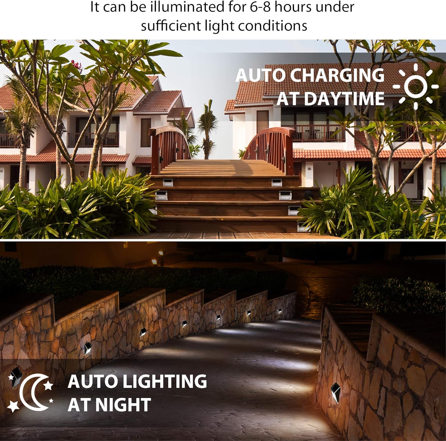 Thumbnail 2 de Solpex Solar Fence Lights Outdoor Garden (6 Pack) – Stainless Steel, Waterproof Solar Step Lights