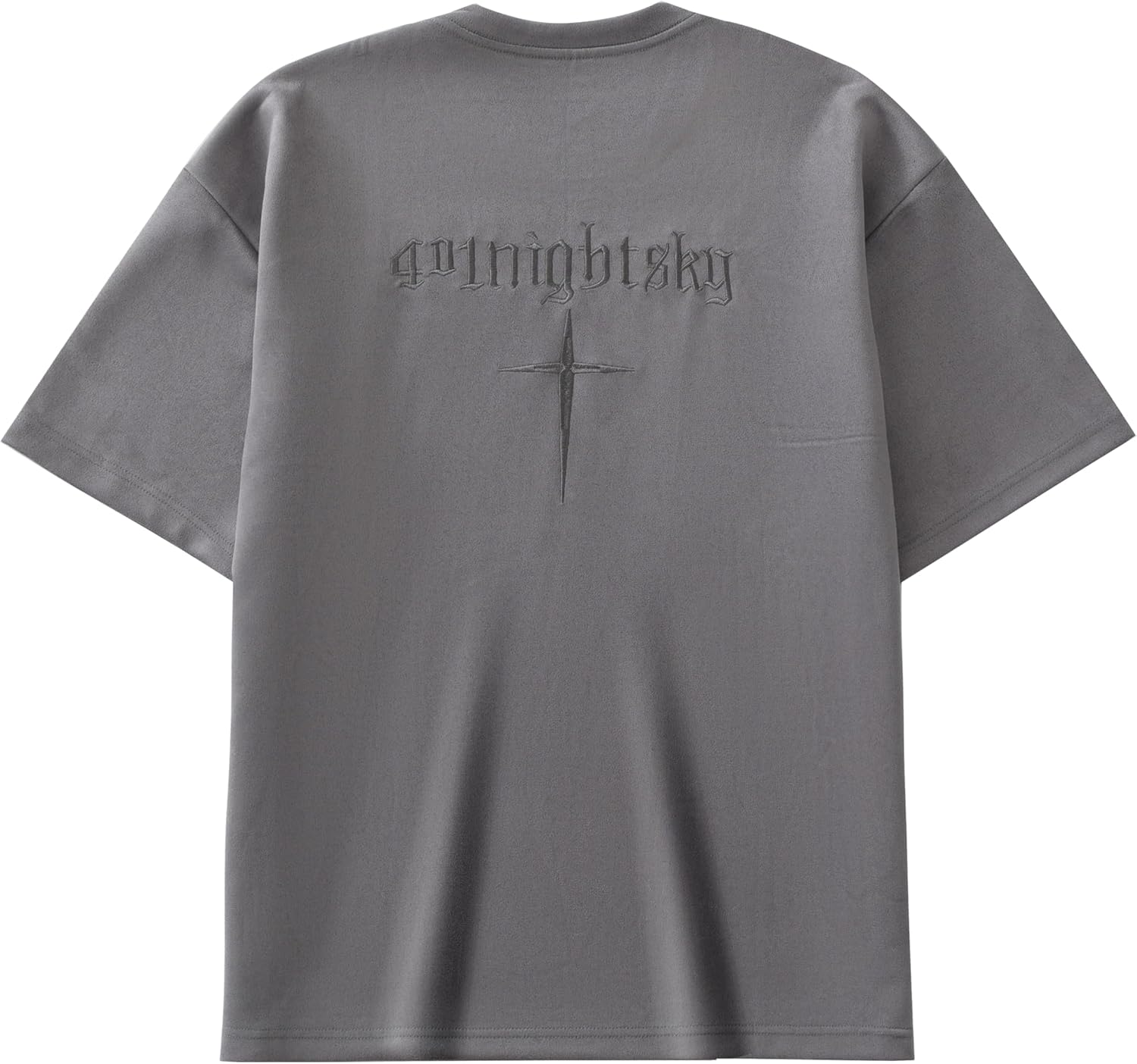Thumbnail 4 de GURUNVANI Besticktes Herren-T-Shirt aus Wildlederimitat – Vintage Grafik, Rundhalsausschnitt, kurzärmelig