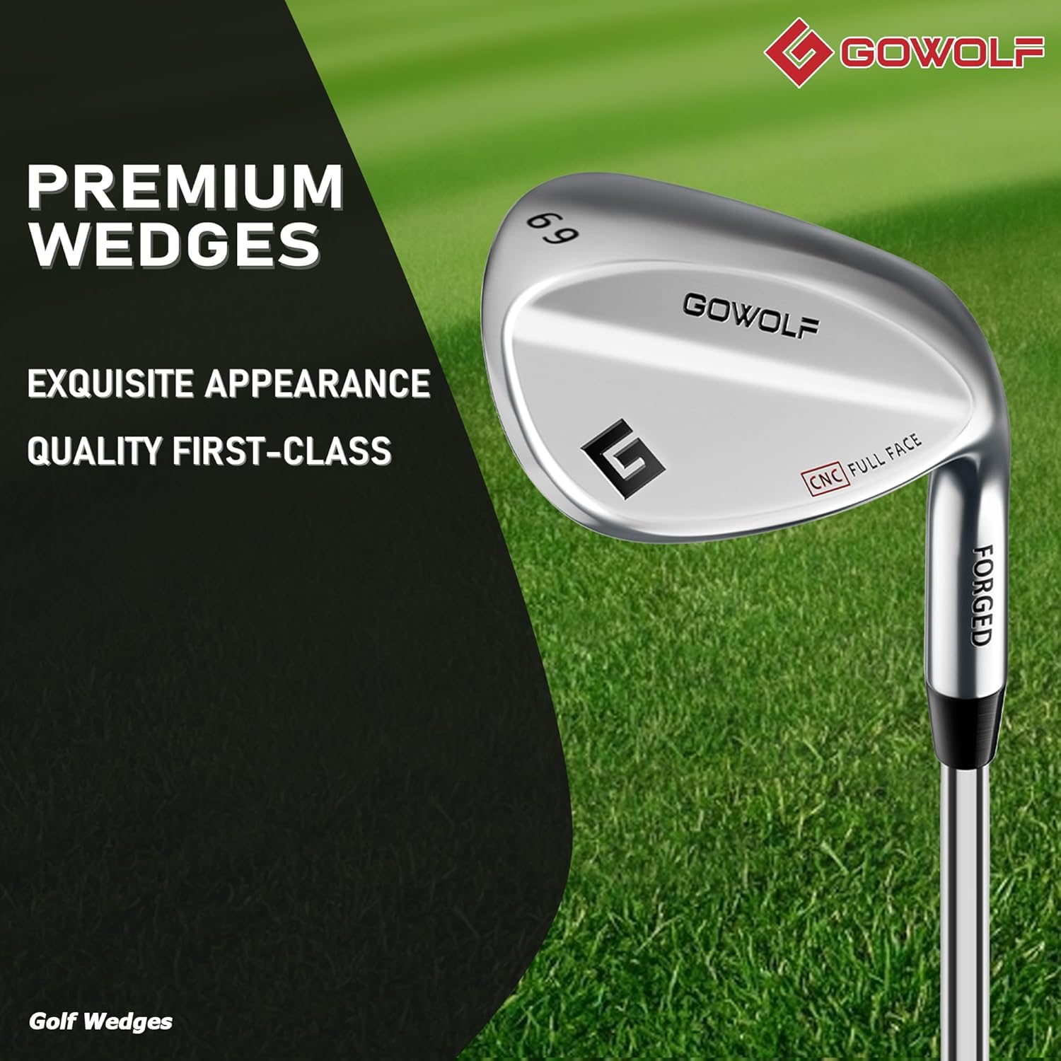 Thumbnail 1 de Gowolf Forged Golf Wedges (50/52/54/56/58/60/69 Degree) — Right-Hand CNC-Milled Full-Face Gap & Sand Wedges