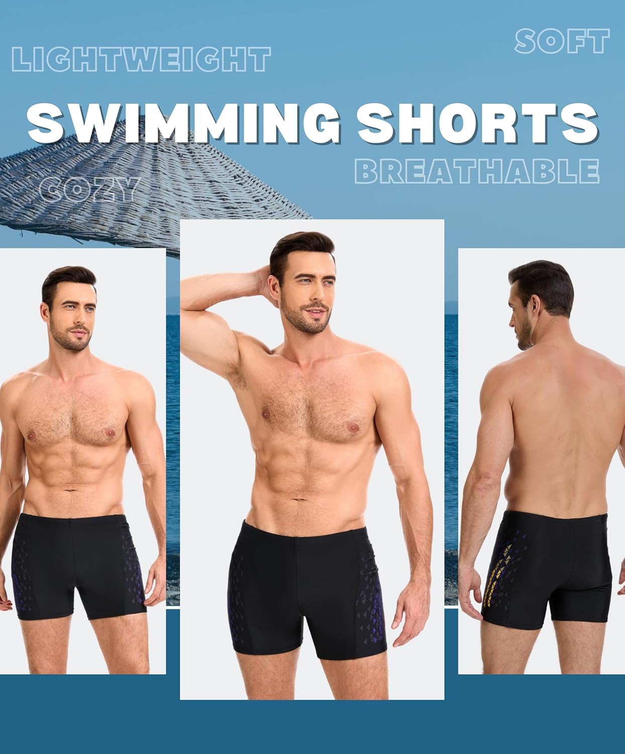 Thumbnail 4 de AMZSPORT maillot de bain homme short à séchage rapide hydrophobe, avec cordon de serrage