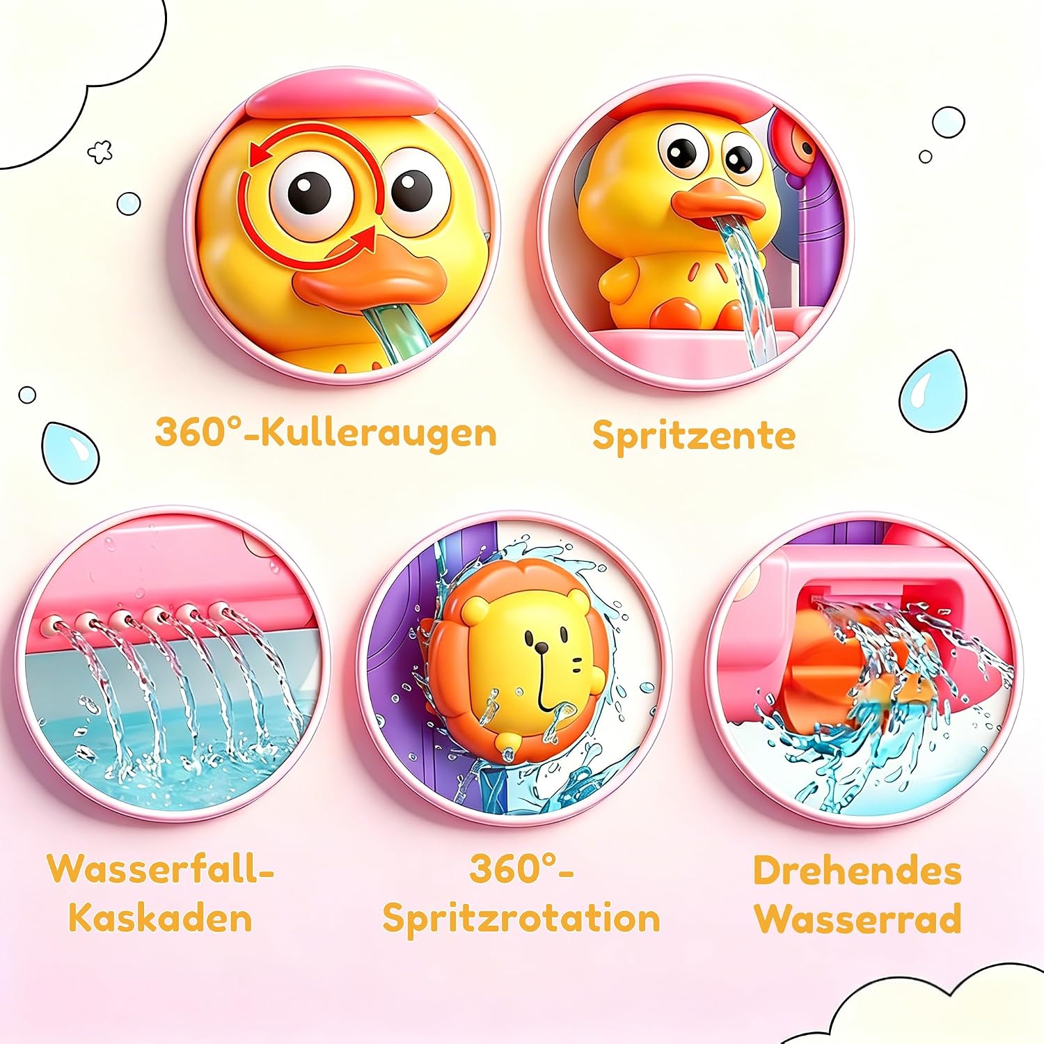 Detalle de Badespielzeug mit 3 Saugnäpfen fürs Bad ab 1 Jahr
