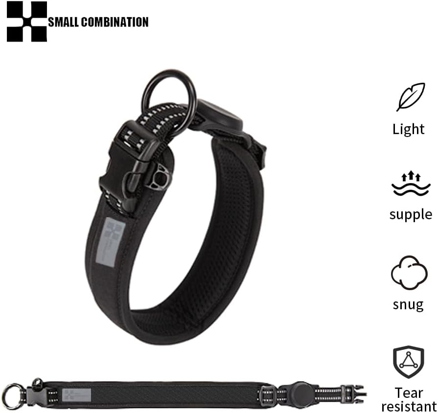 Thumbnail 1 de Small Combination Adjustable Pet Dog Collar, Turquoise and Black (Black, S) – Practical everyday collar