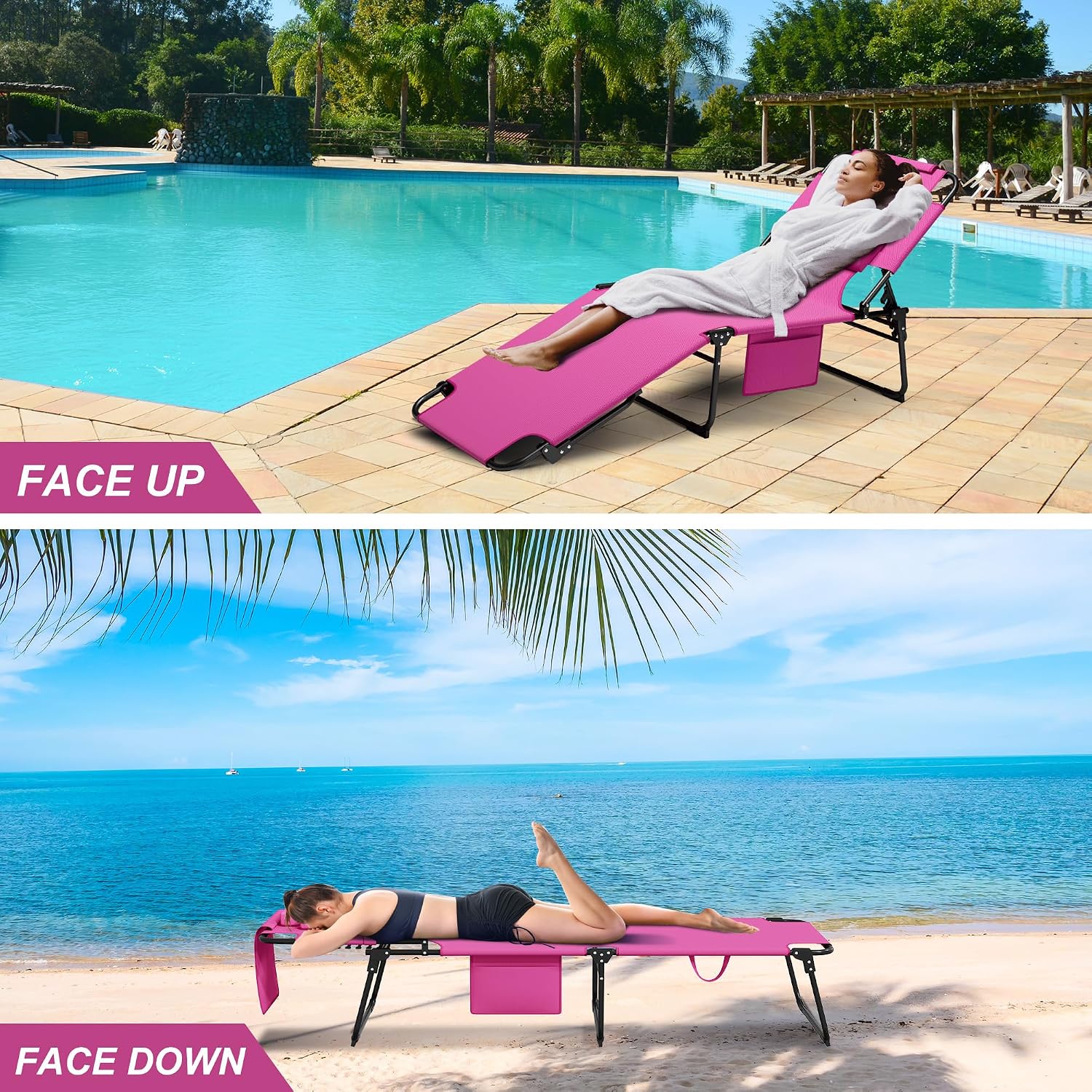 Detalle de Candockway Folding Tanning Chair, 5-Position