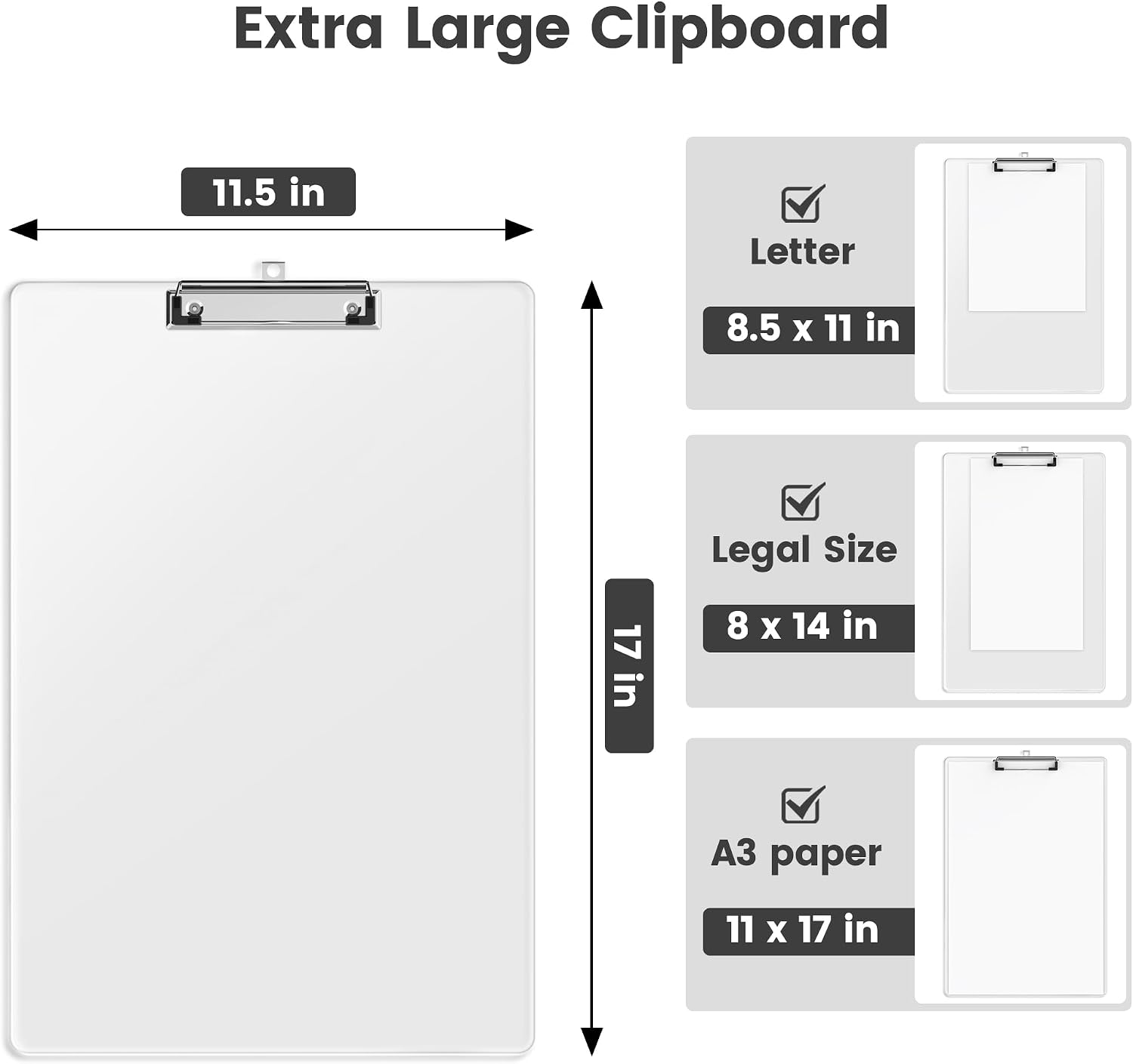 Detalle de Macroclo Plastic Clipboard, 17 x 11.5 in