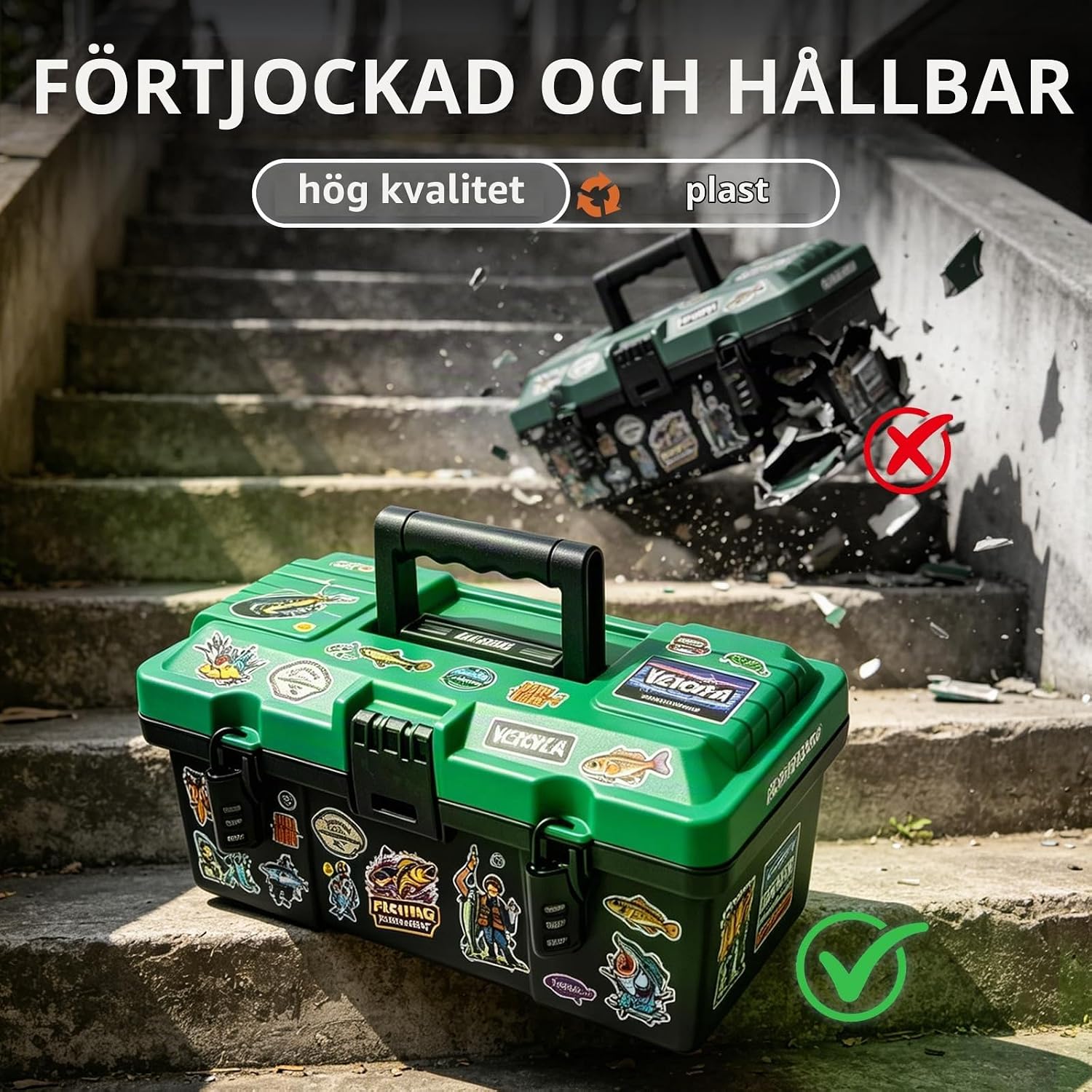 Thumbnail 3 de VEYCVLA GY-LV1-YX fiskeset med vattentät tvåvåningslåda, 289 delar