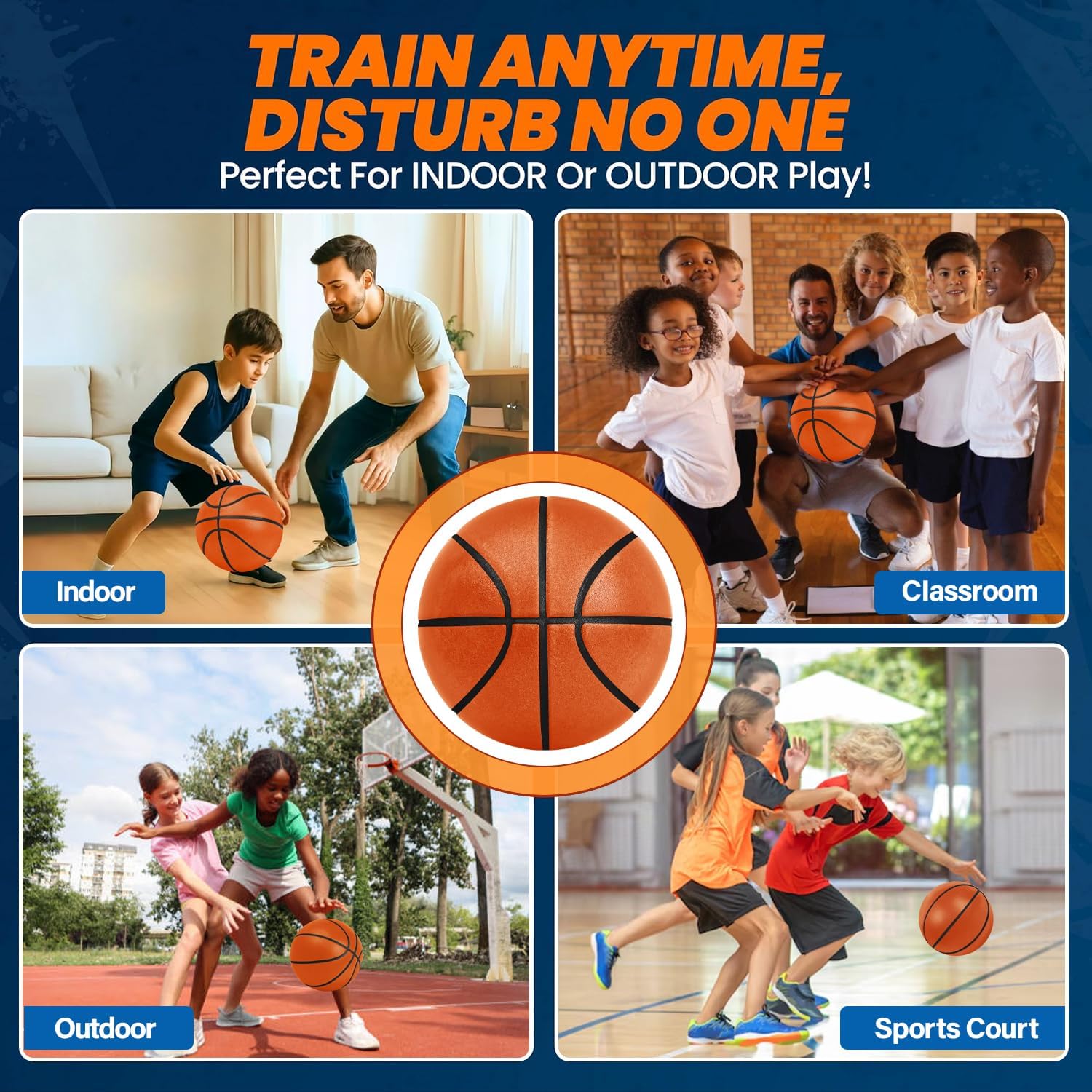 Thumbnail 6 de Rzkipdy Silent Basketball Size 5 (27.5") airless soft foam for quiet indoor dribbling