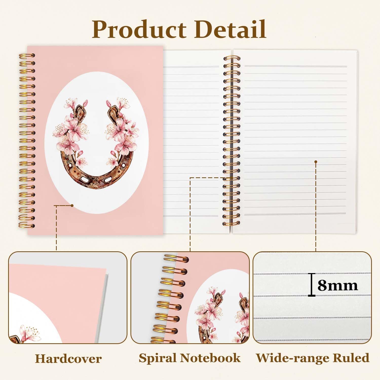 Detalle de SAFDSGFDB Spiral Hardcover Notebook 5.5 x 8.3