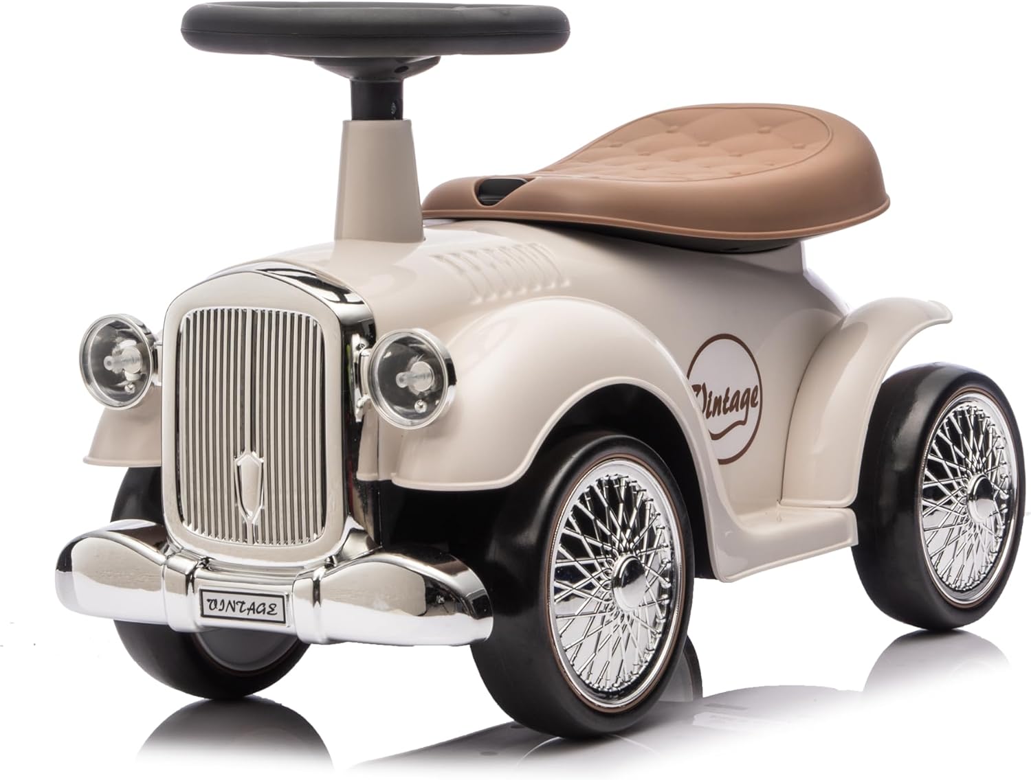 Thumbnail 4 de Baroni Toys Vintage Porteur Voiture pour Enfants – 12 à 36 Mois, klaxon, rangement, 25x59x35 cm (Tiffany)