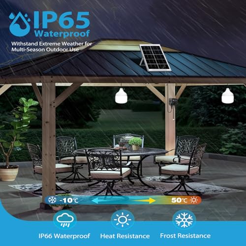 Detalle de Aigostar Luz LED Solar Exterior 70W con Mando, Caja de Almacenamiento y Cable de 11 m
