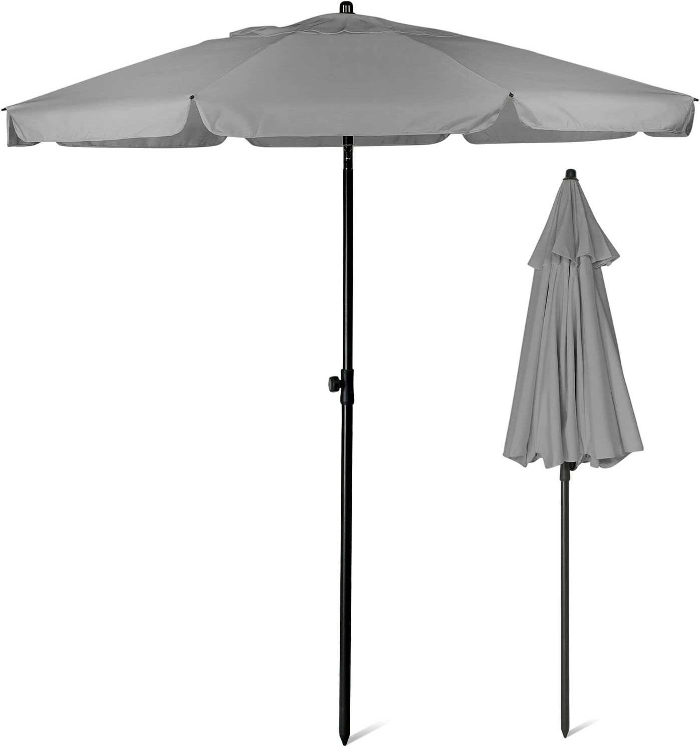 Thumbnail 6 de SUNMER 2M Beach Umbrella – Large Tilting Parasol with Water-Repellent & UV-Protection Fabric, Extra-Wide 2-Piece Steel Pole (Green)