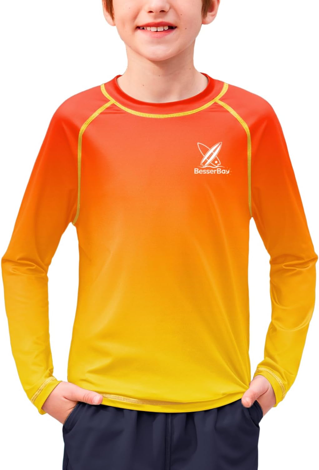 Detalle de BesserBay Kinder UV Shirt UPF 50+ Langarm Rashguard – Größe 110–150
