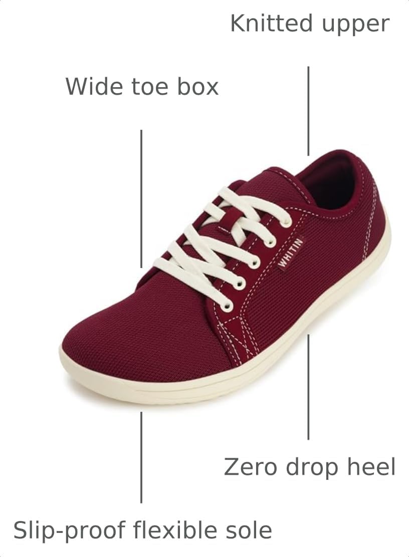 Detalle de WHITIN Women’s Minimalist Barefoot Shoes with Zero-Drop Wide Toe Box