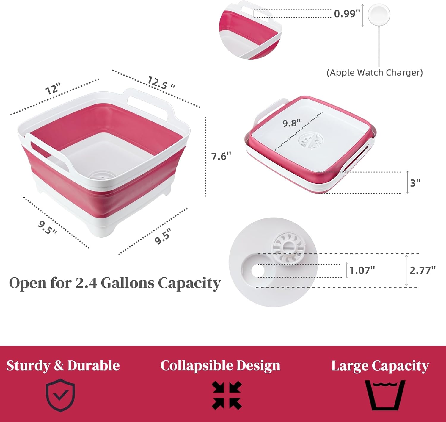 Thumbnail 1 de GIMWA Collapsible Dish Basin, 2.4 Gallons