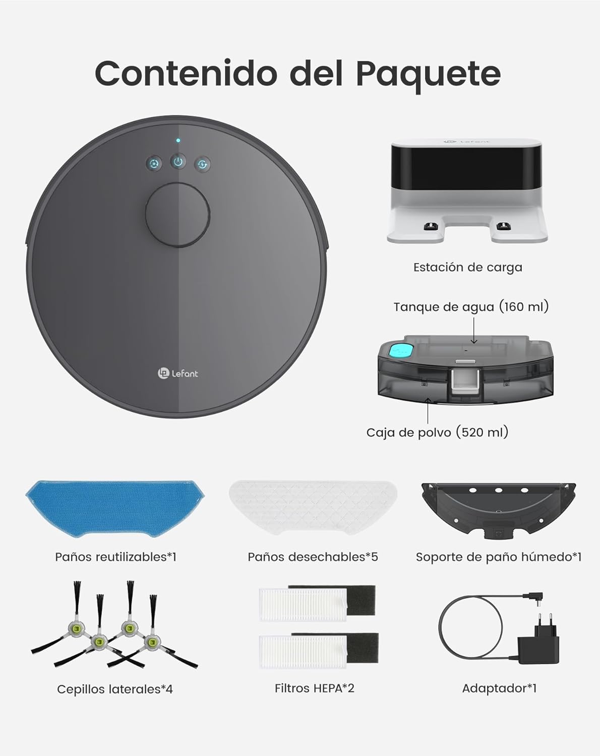 Thumbnail 7 de LEFANT M1 Robot Aspirador y Fregasuelos 4000Pa 🧹