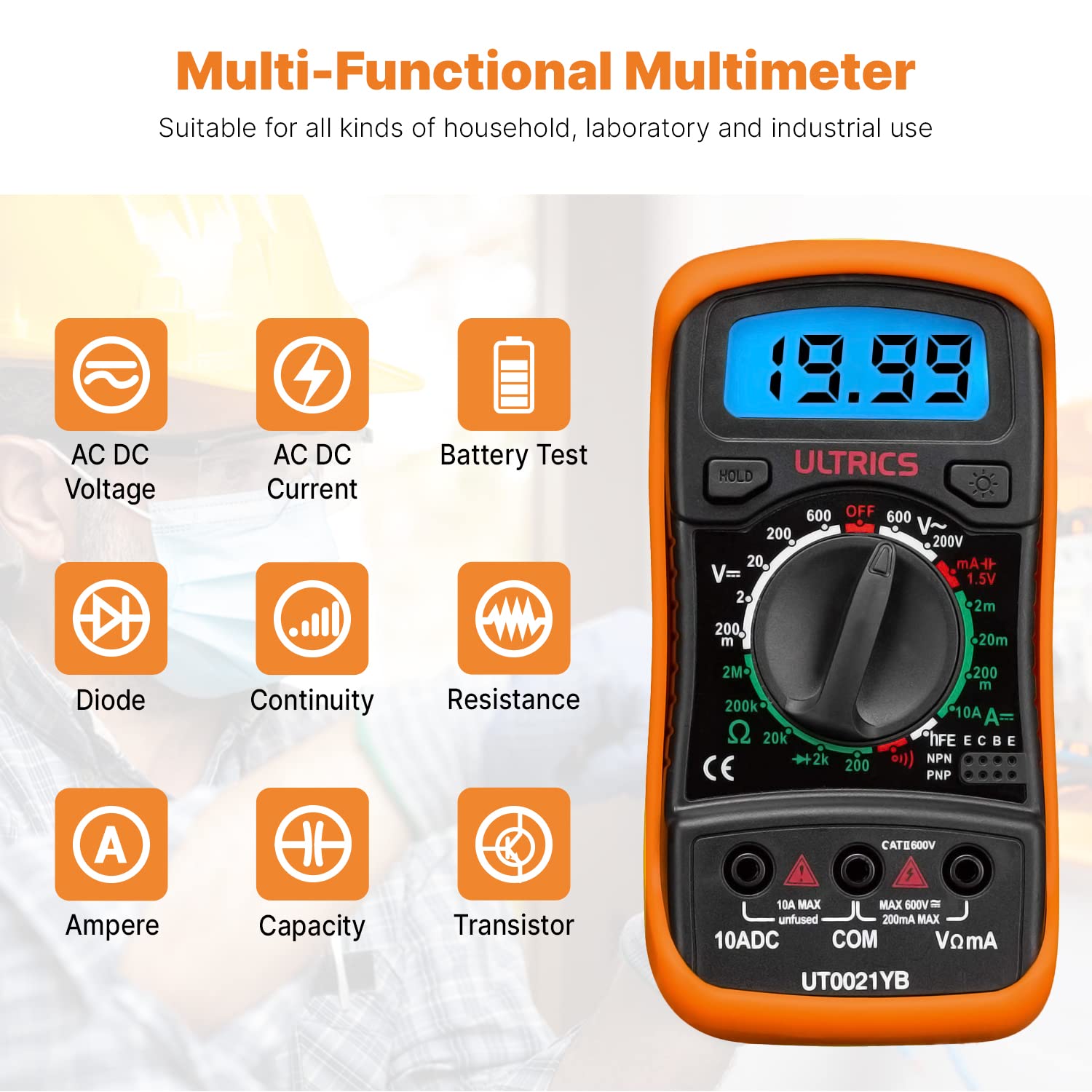 Detalle 2 de ULTRICS Digital Multimeter 9V multi tester