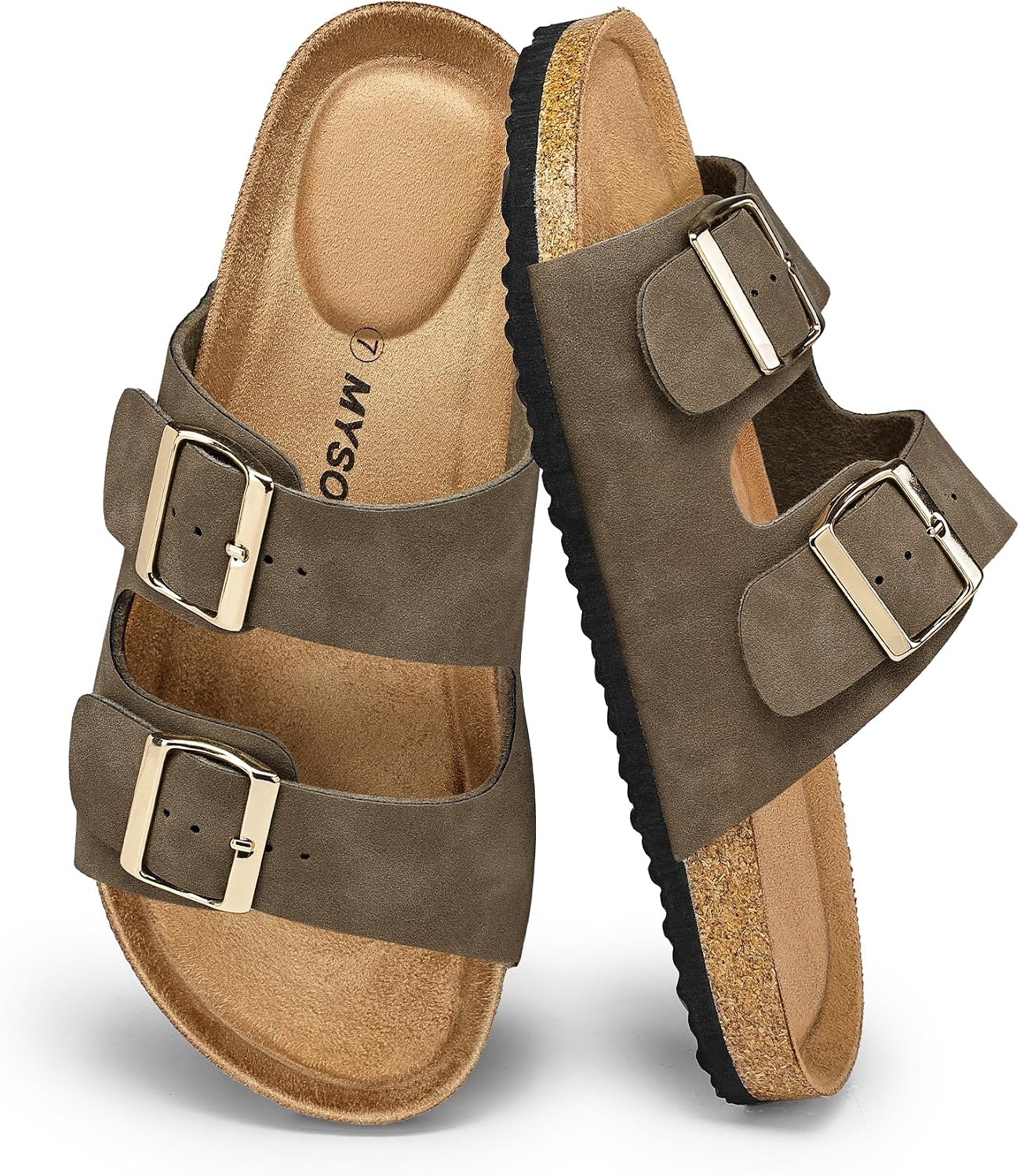 Thumbnail 6 de mysoft Women's Cork Footbed 2-Strap Sandals – Comfortable, Adjustable Slip-On Slides