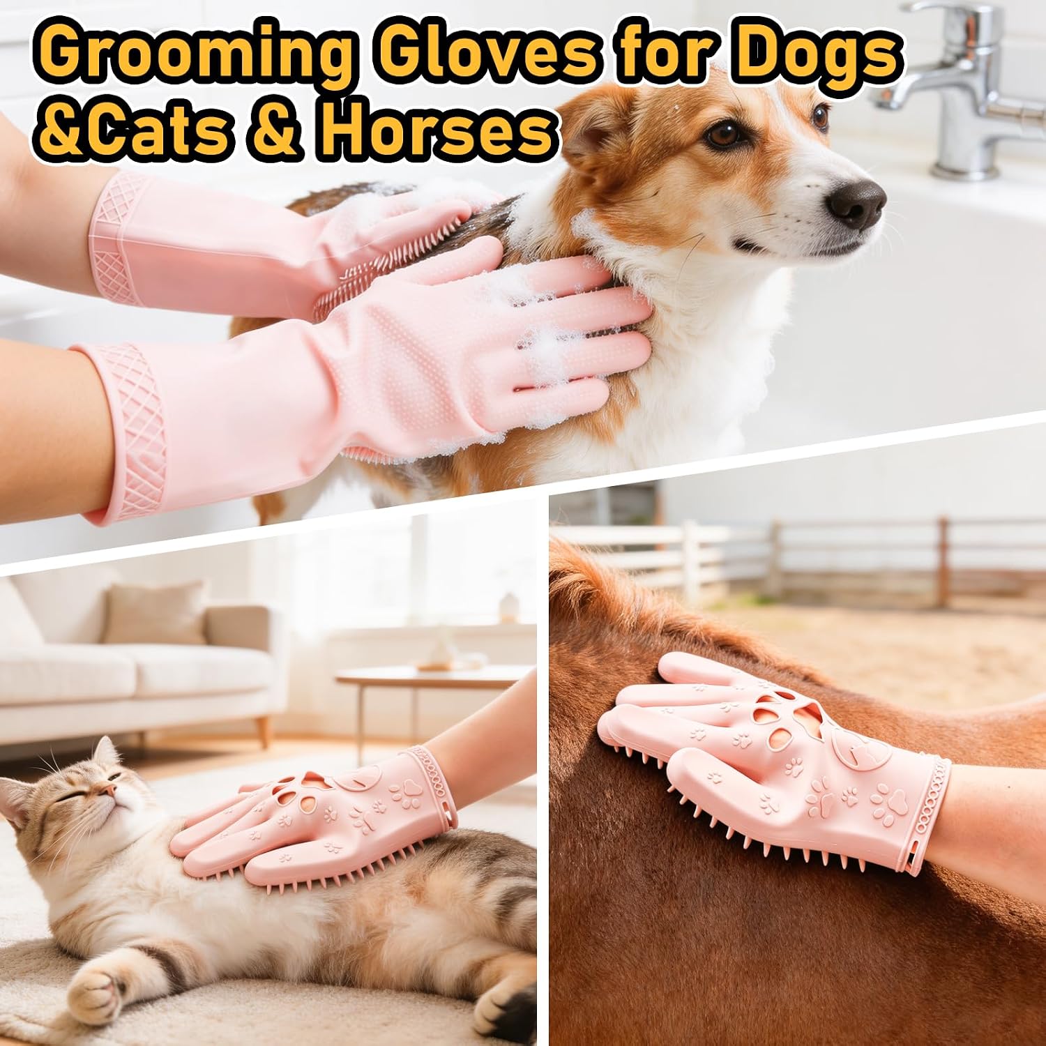 Detalle 1 de Vynusio Pet Grooming Gloves Silicone